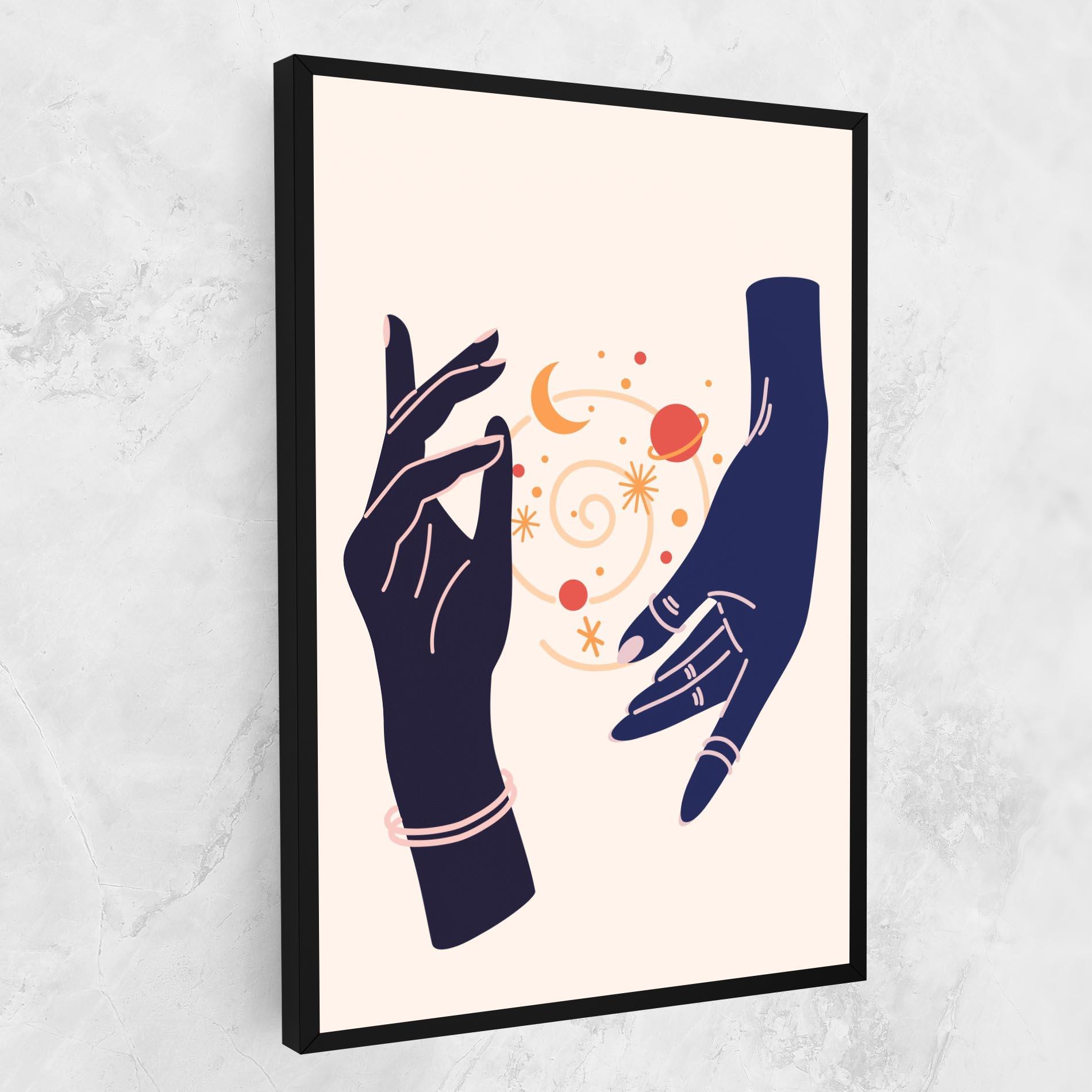 Картина на платно Magic Purple Hands mockup 1