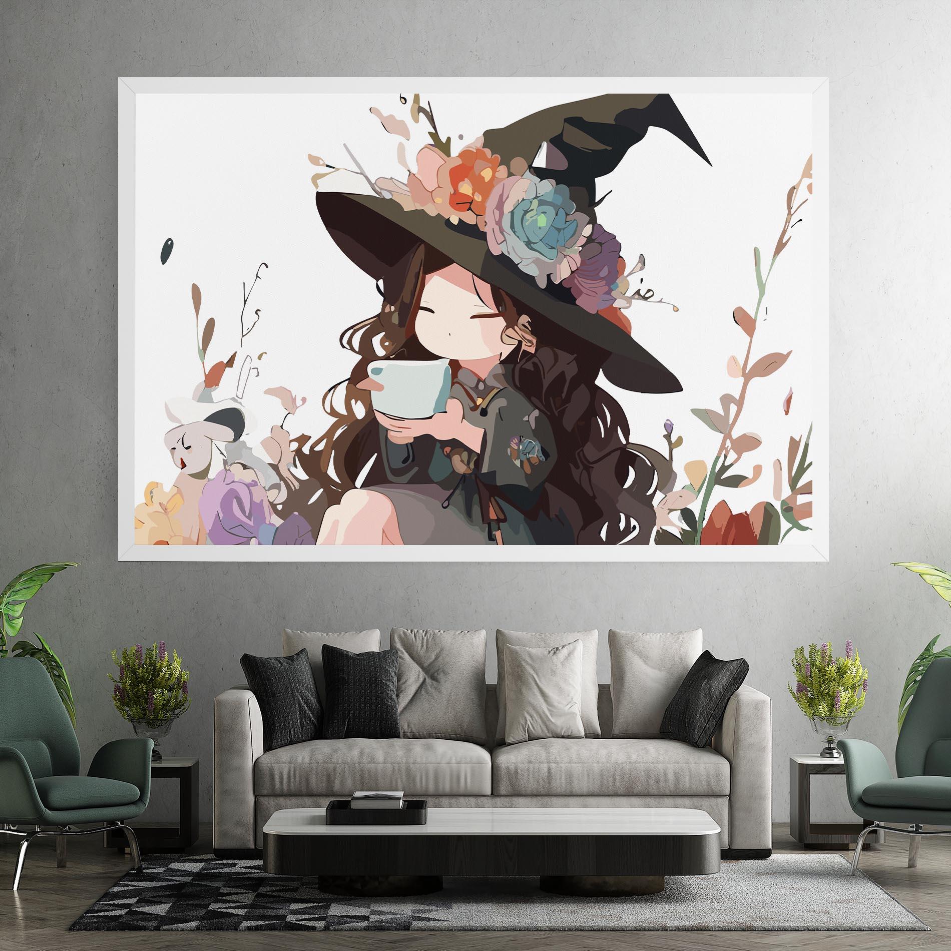 Картина на платно Cute Witch mockup 7