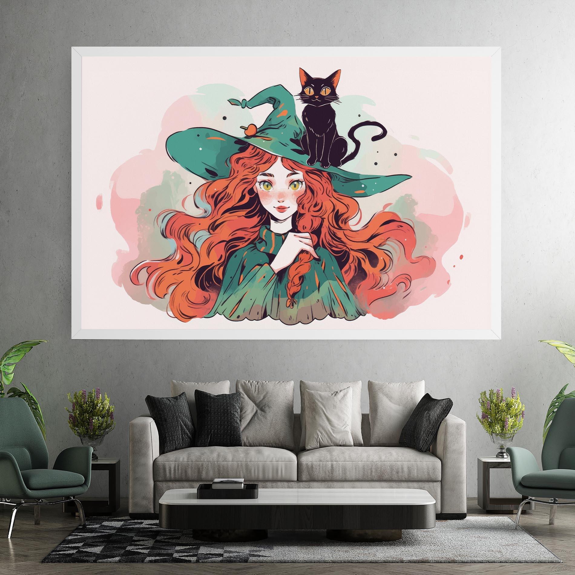 Картина на платно Red Air Witch mockup 7