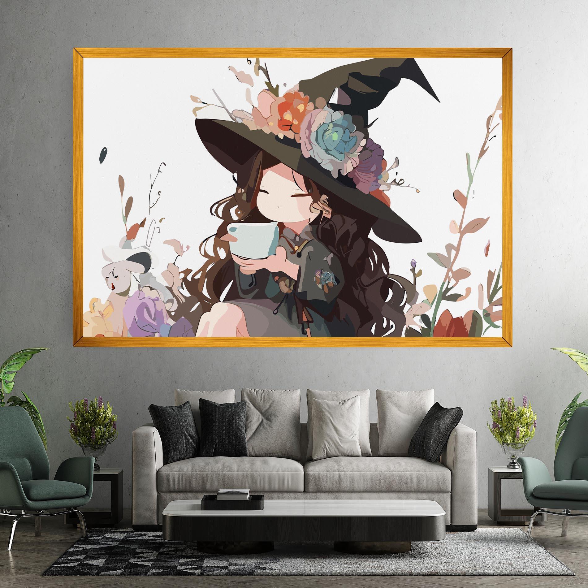 Картина на платно Cute Witch mockup 7