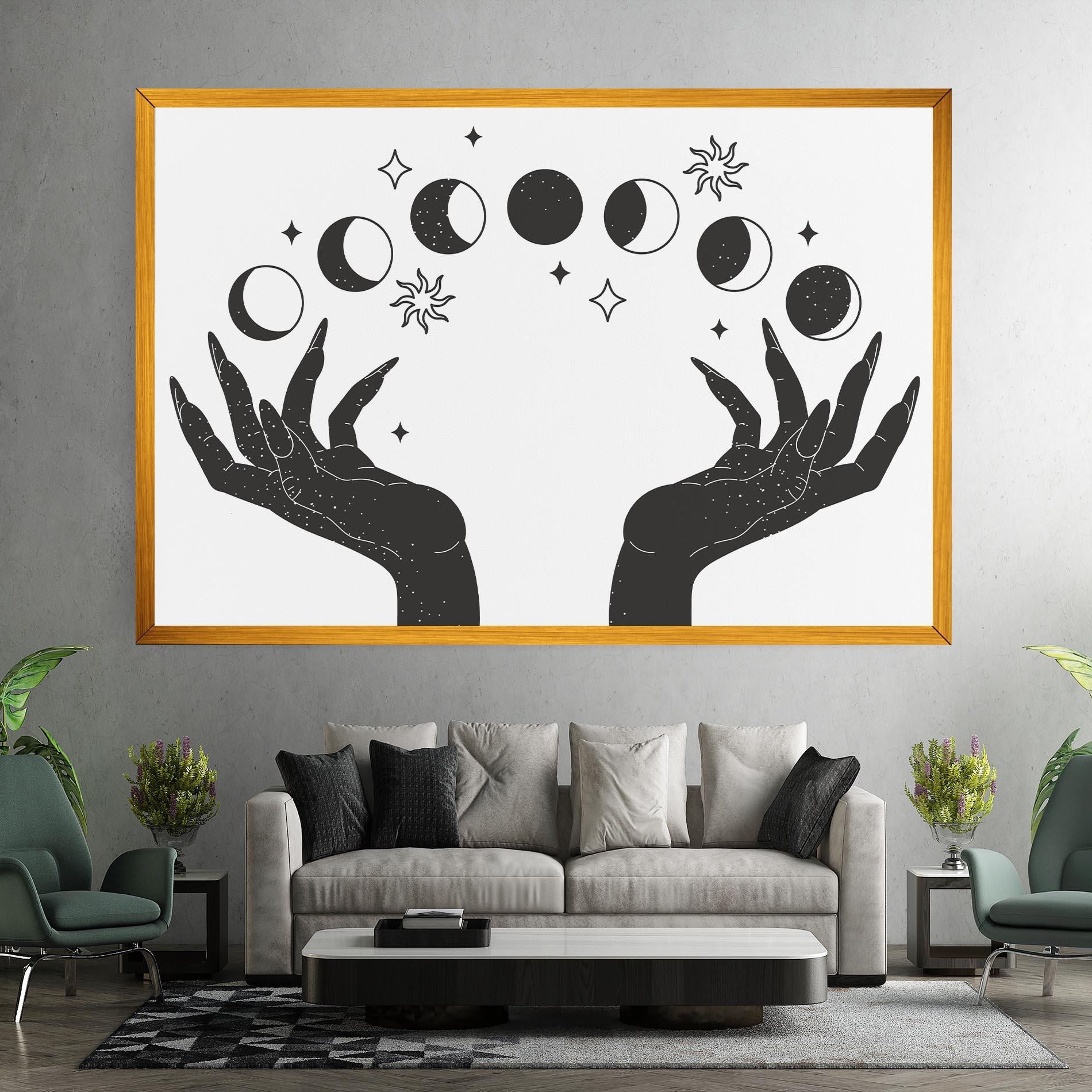 Картина на платно Magic Moon Hands mockup 7