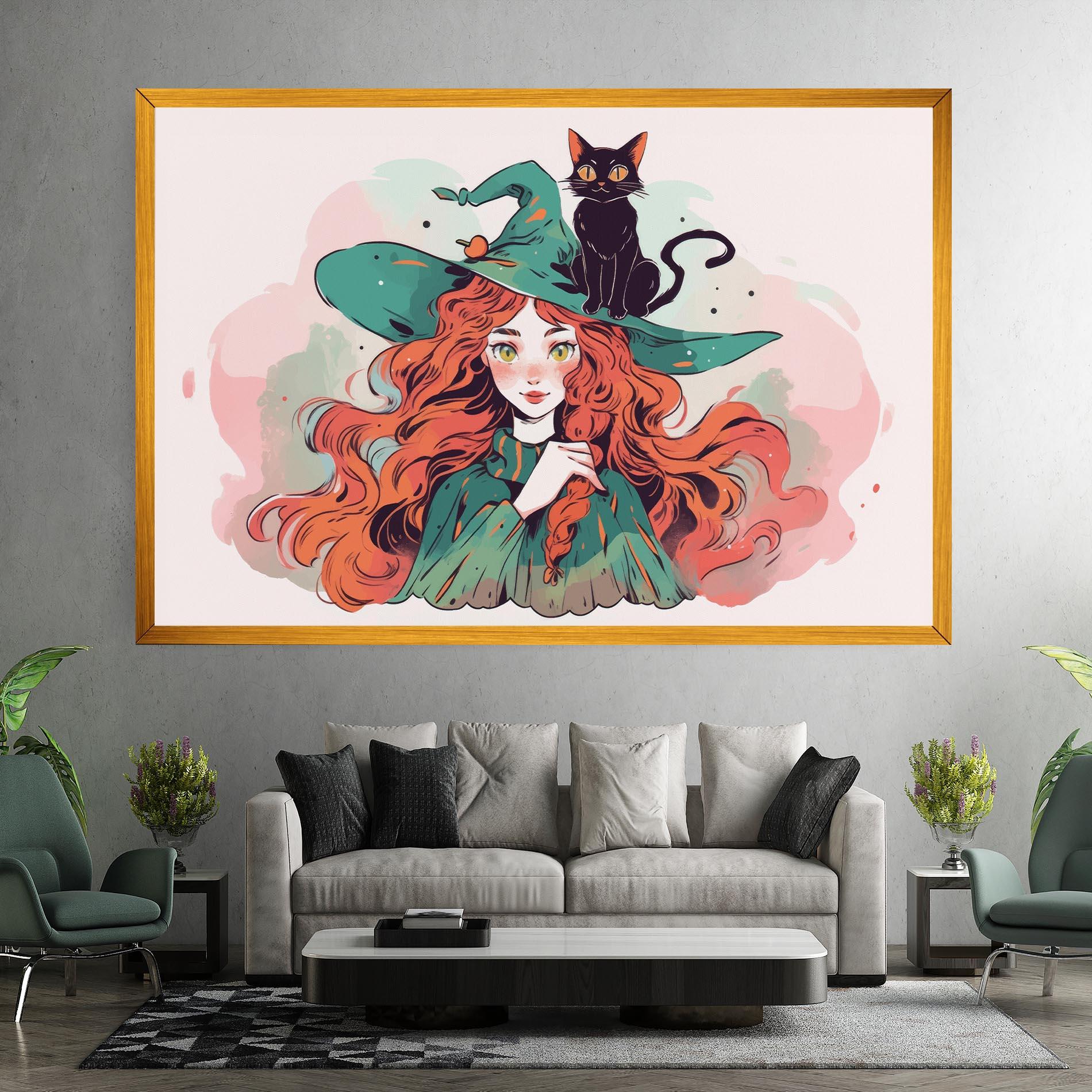 Картина на платно Red Air Witch mockup 7