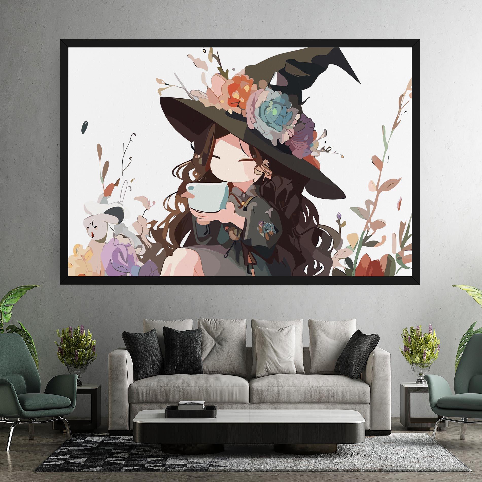 Картина на платно Cute Witch mockup 7