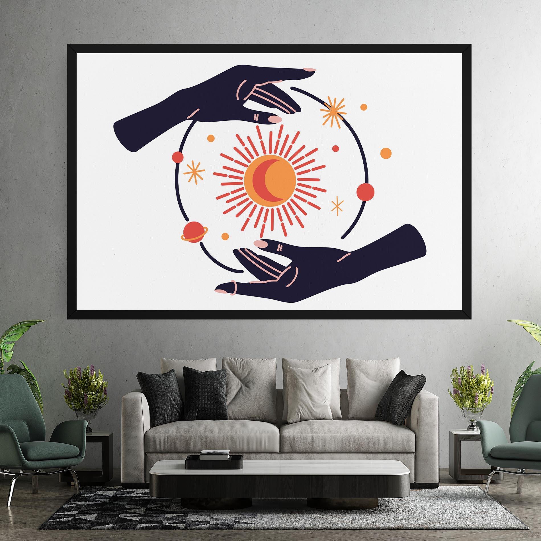 Картина на платно Purple Magic Hands mockup 7