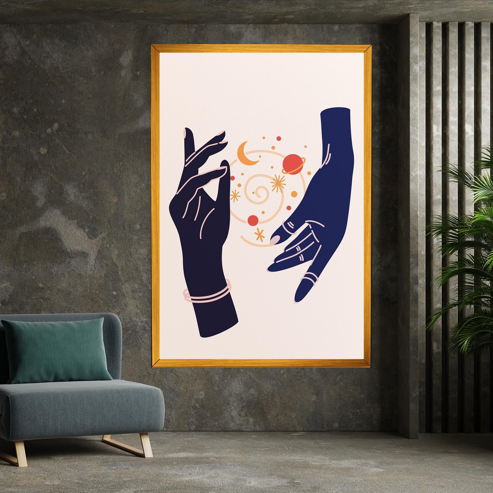 Картина на платно Magic Purple Hands mockup 7