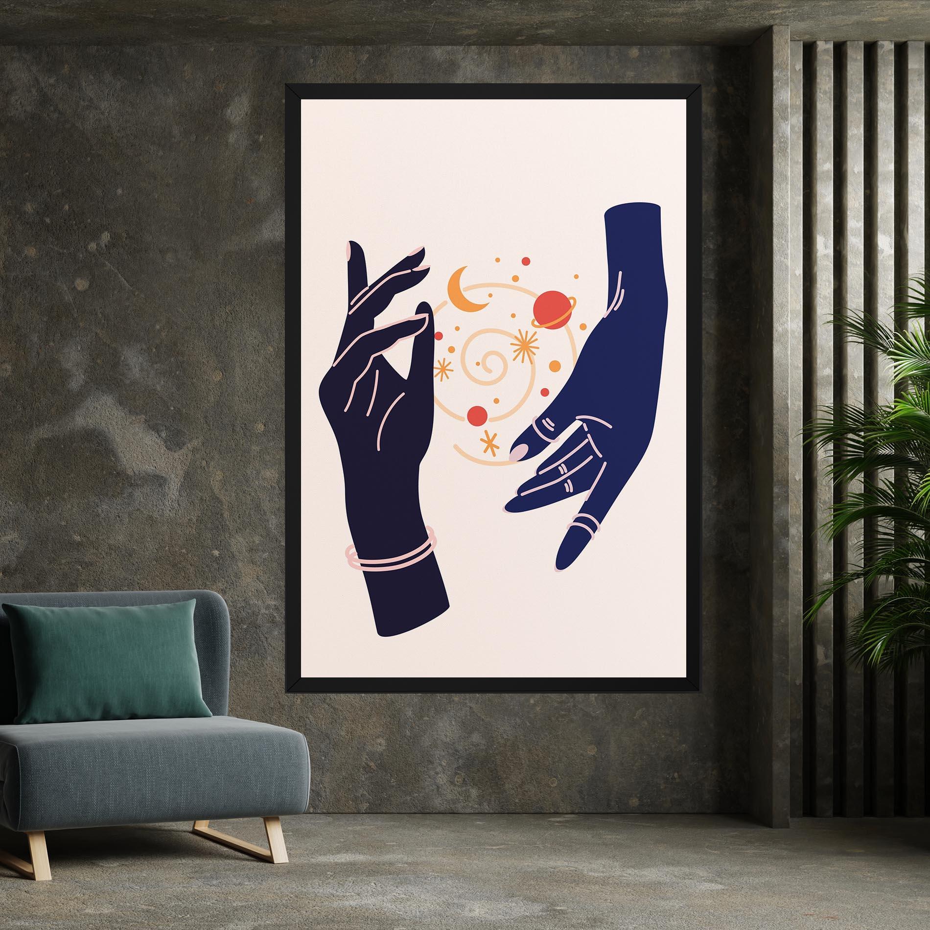 Картина на платно Magic Purple Hands mockup 7