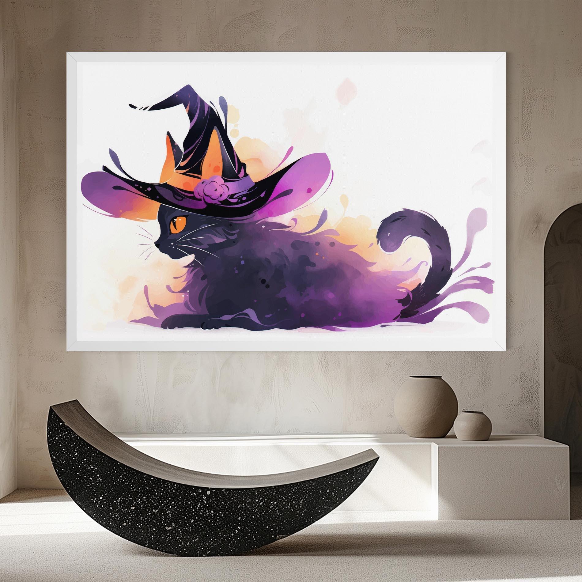 Картина на платно Cat Witch mockup 8
