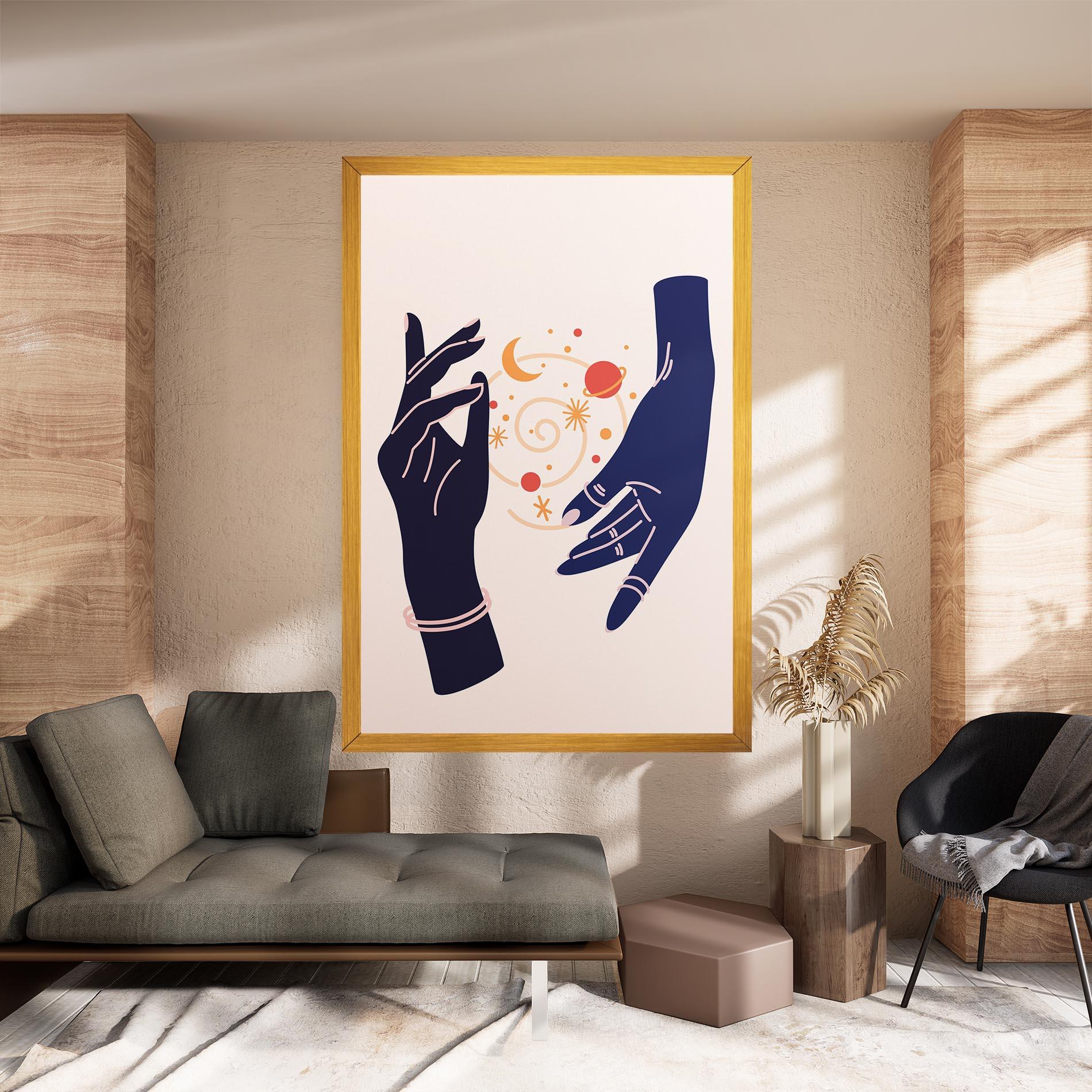 Картина на платно Magic Purple Hands mockup 8