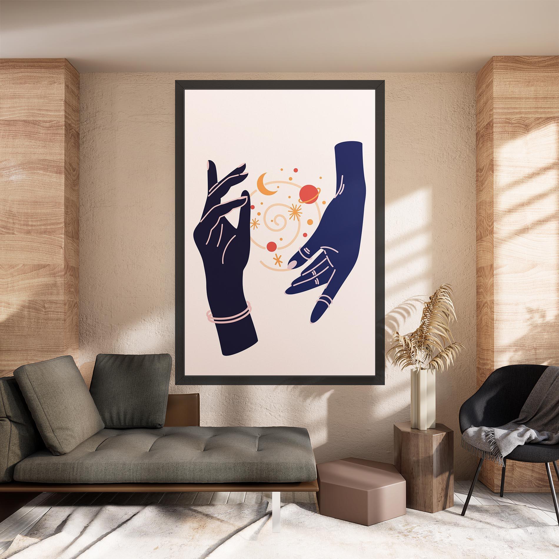 Картина на платно Magic Purple Hands mockup 8