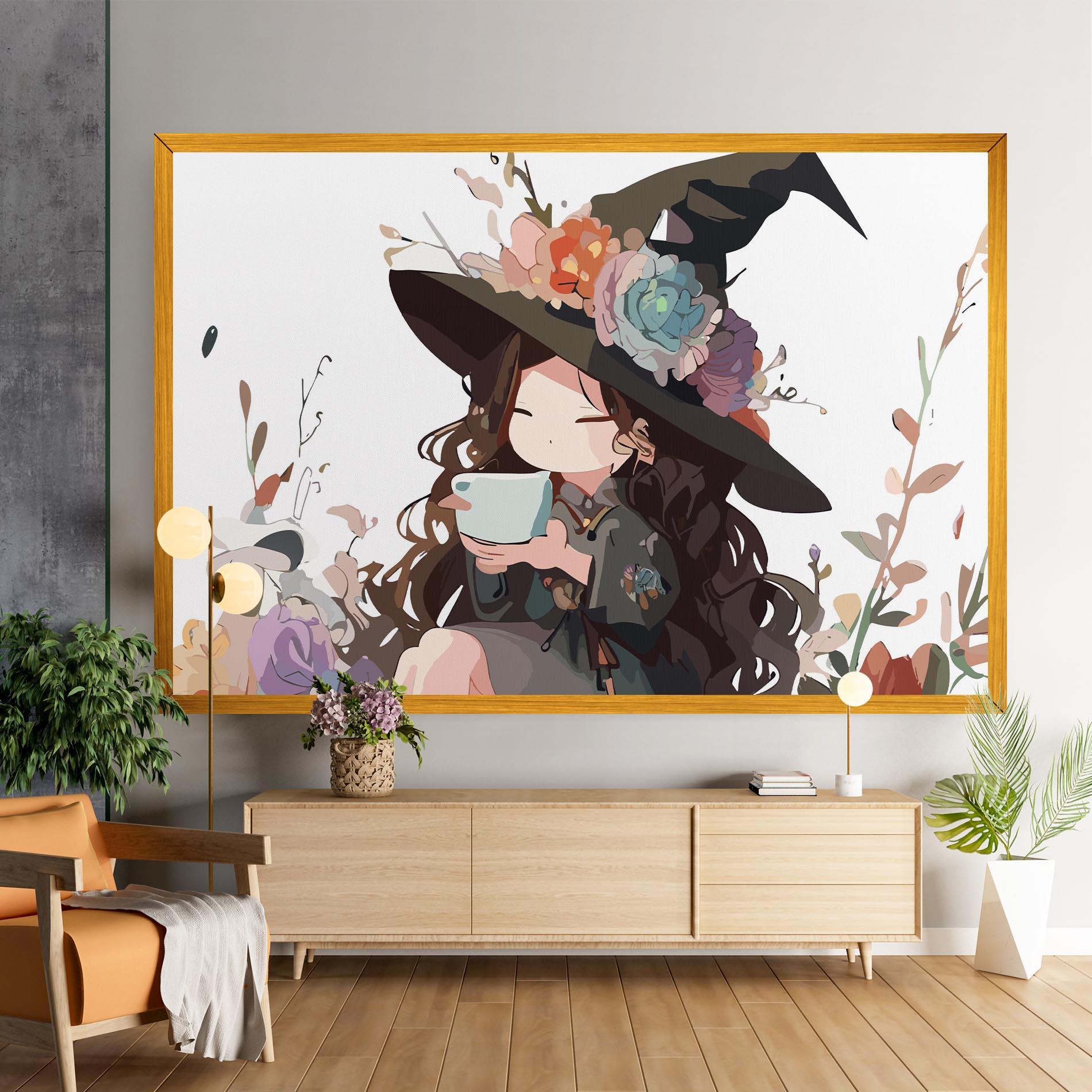 Картина на платно Cute Witch mockup 9