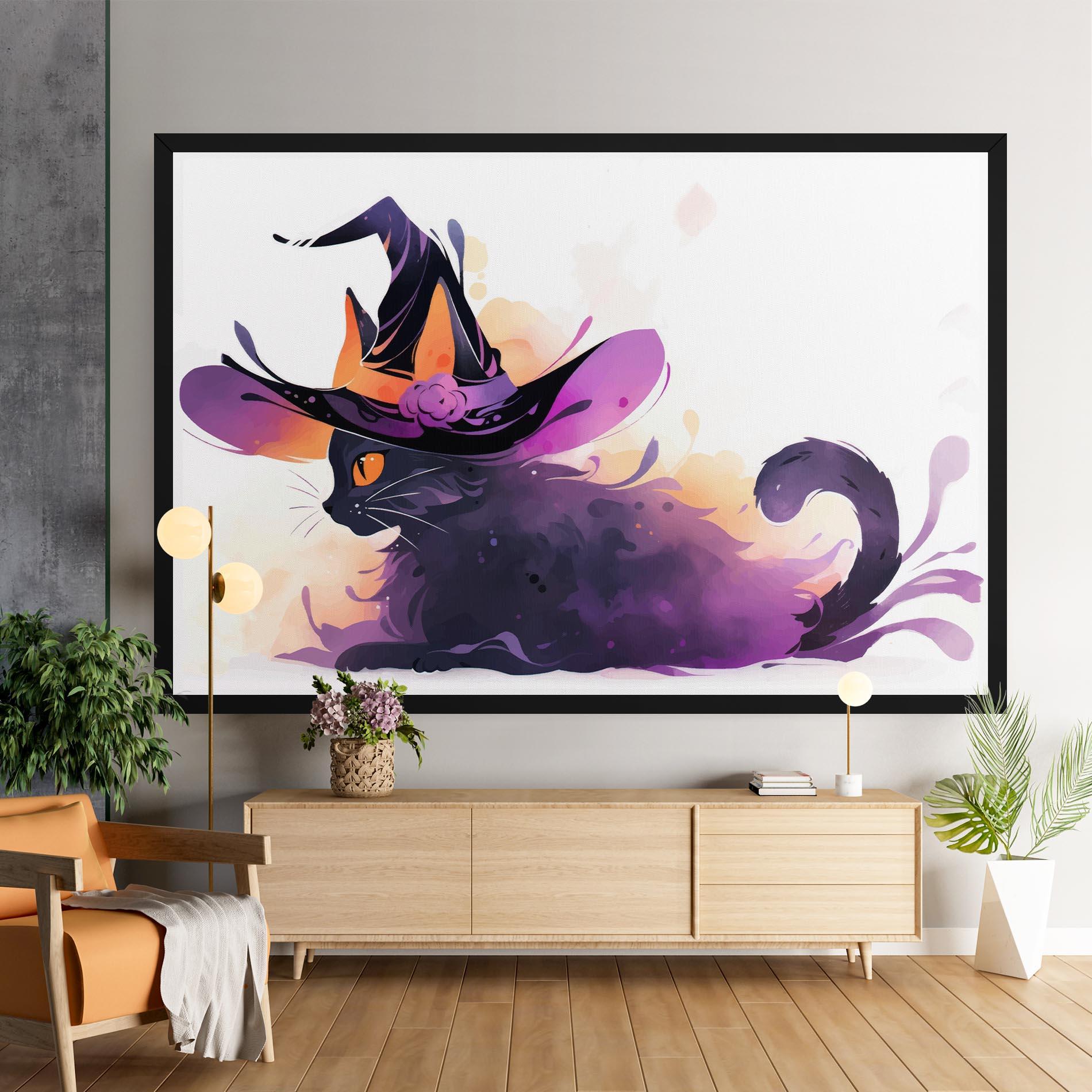 Картина на платно Cat Witch mockup 9
