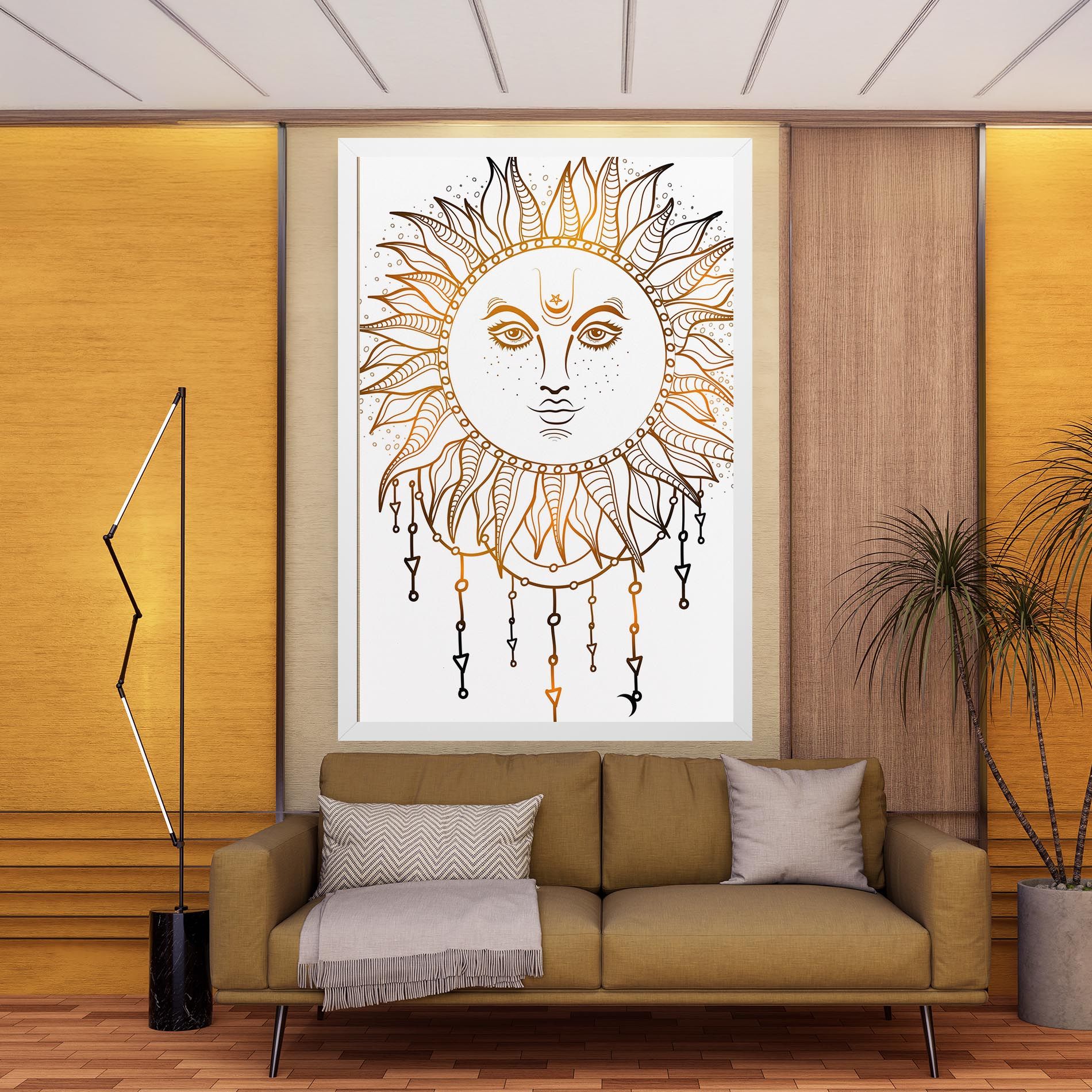 Gold Sun Face mockup 9