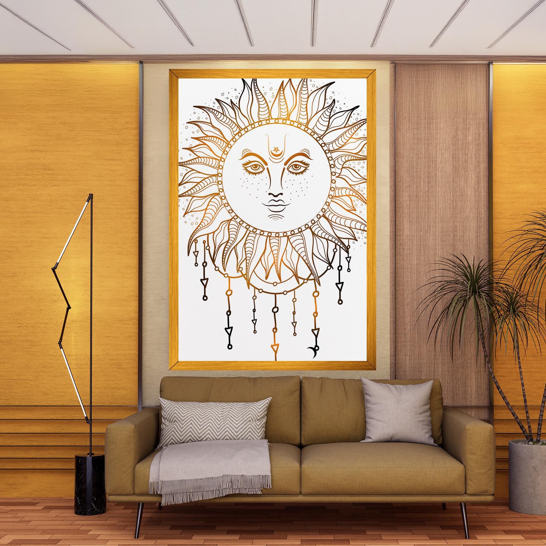 Gold Sun Face mockup 9
