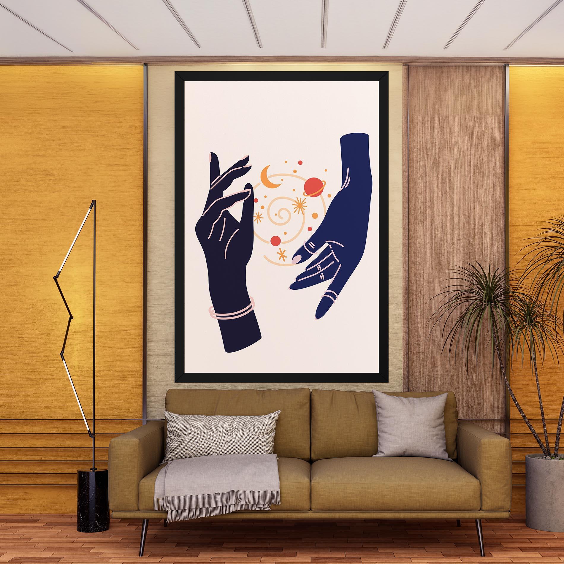 Картина на платно Magic Purple Hands mockup 9