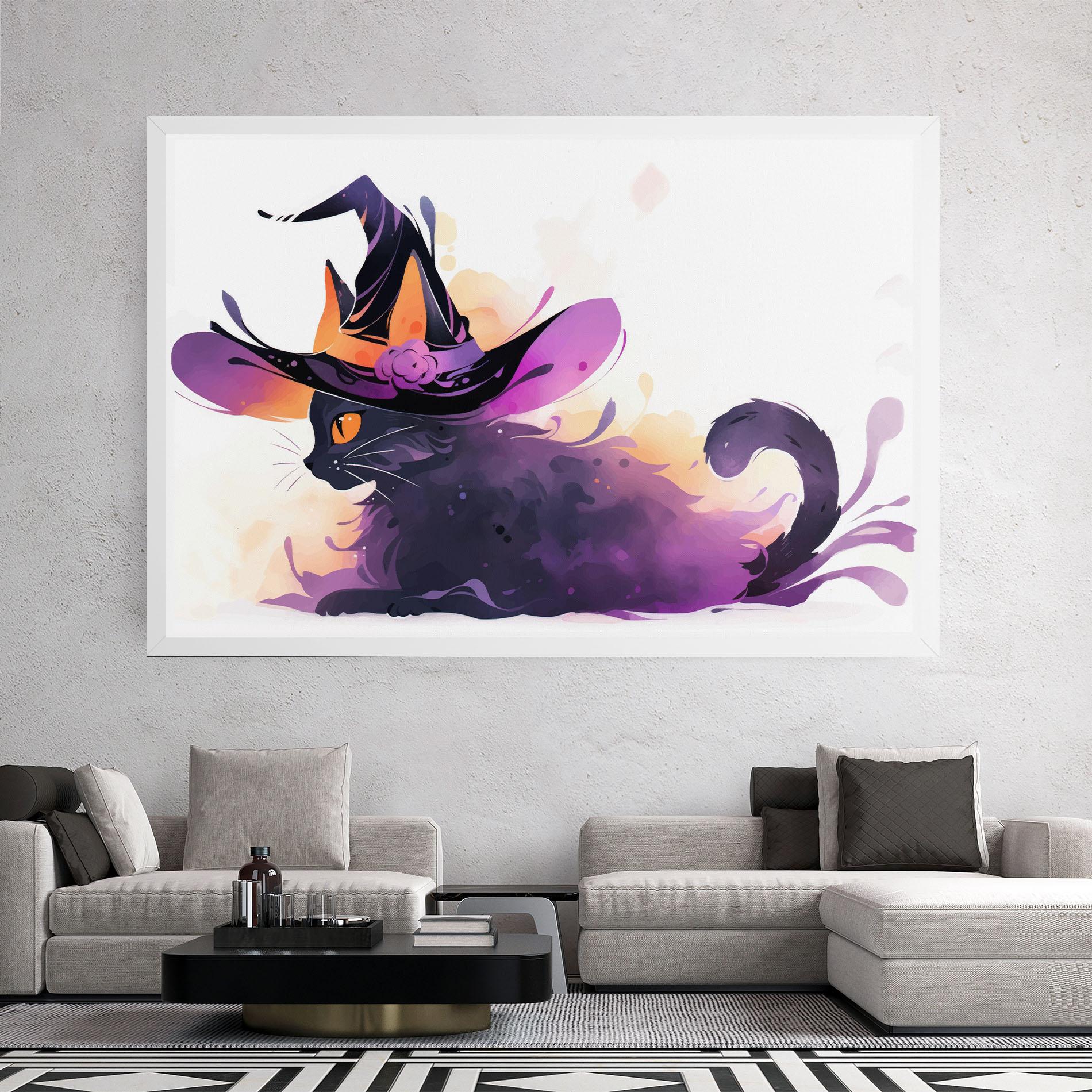 Картина на платно Cat Witch mockup 2