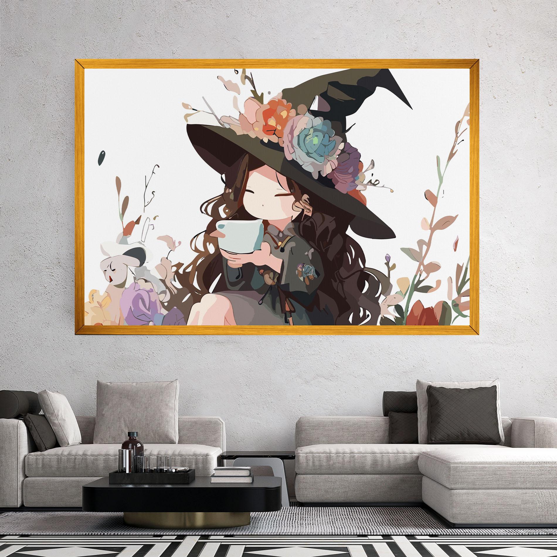 Картина на платно Cute Witch mockup 2