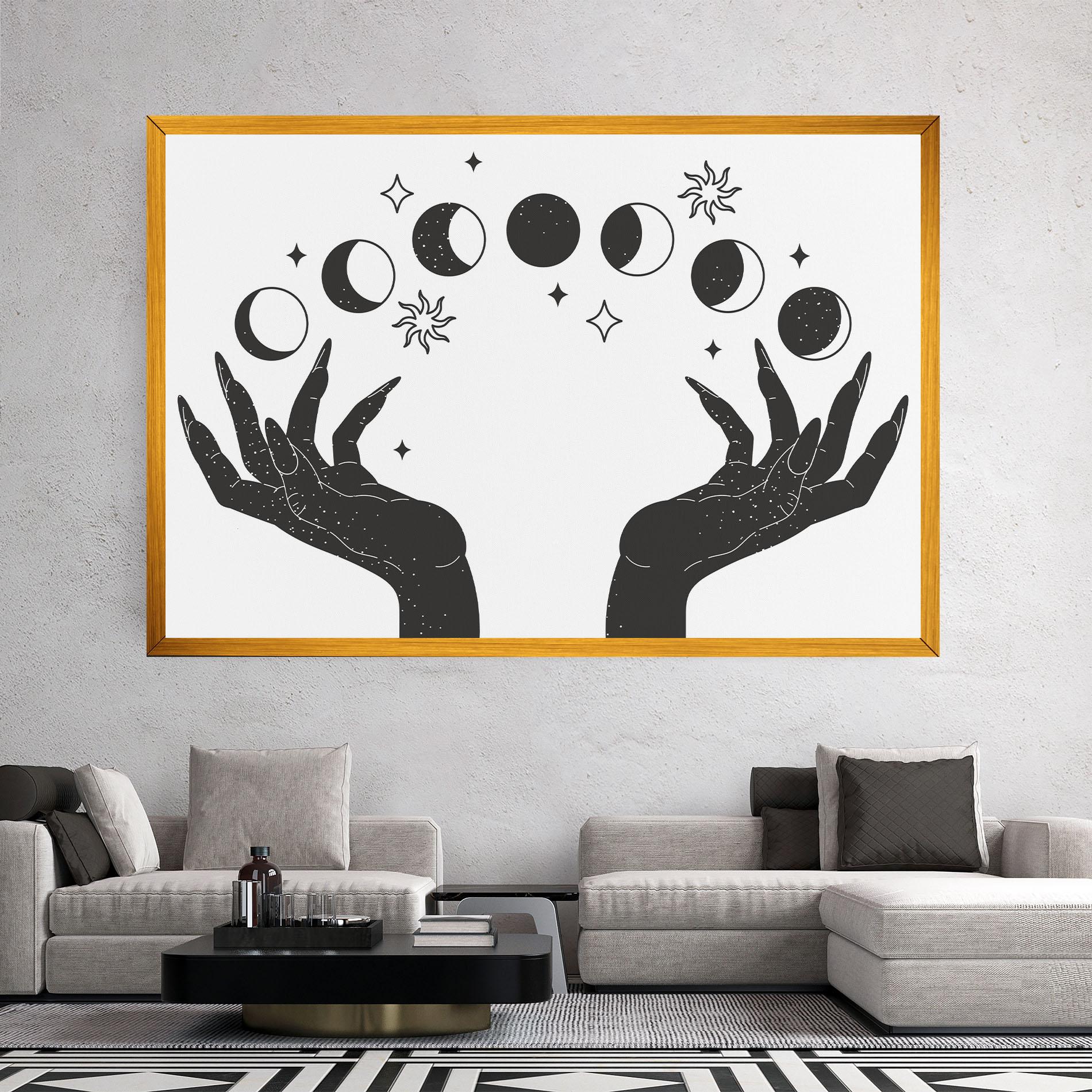 Картина на платно Magic Moon Hands mockup 2