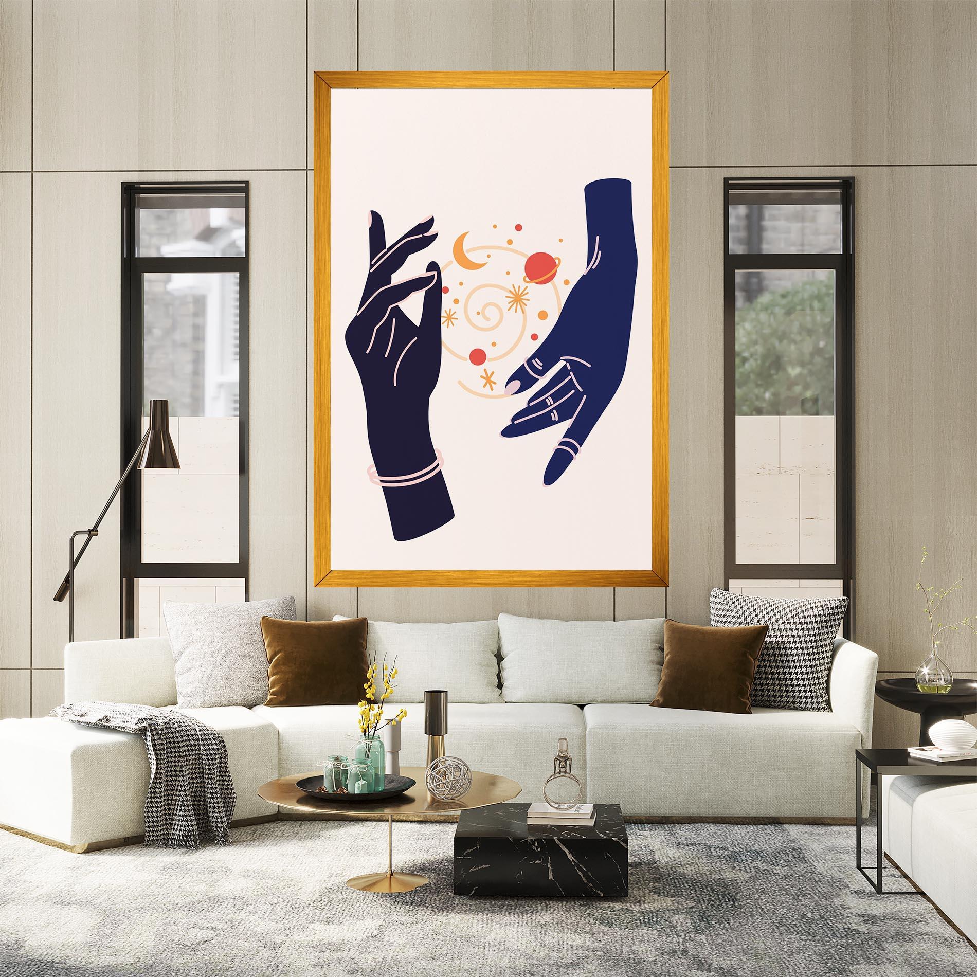 Картина на платно Magic Purple Hands mockup 2