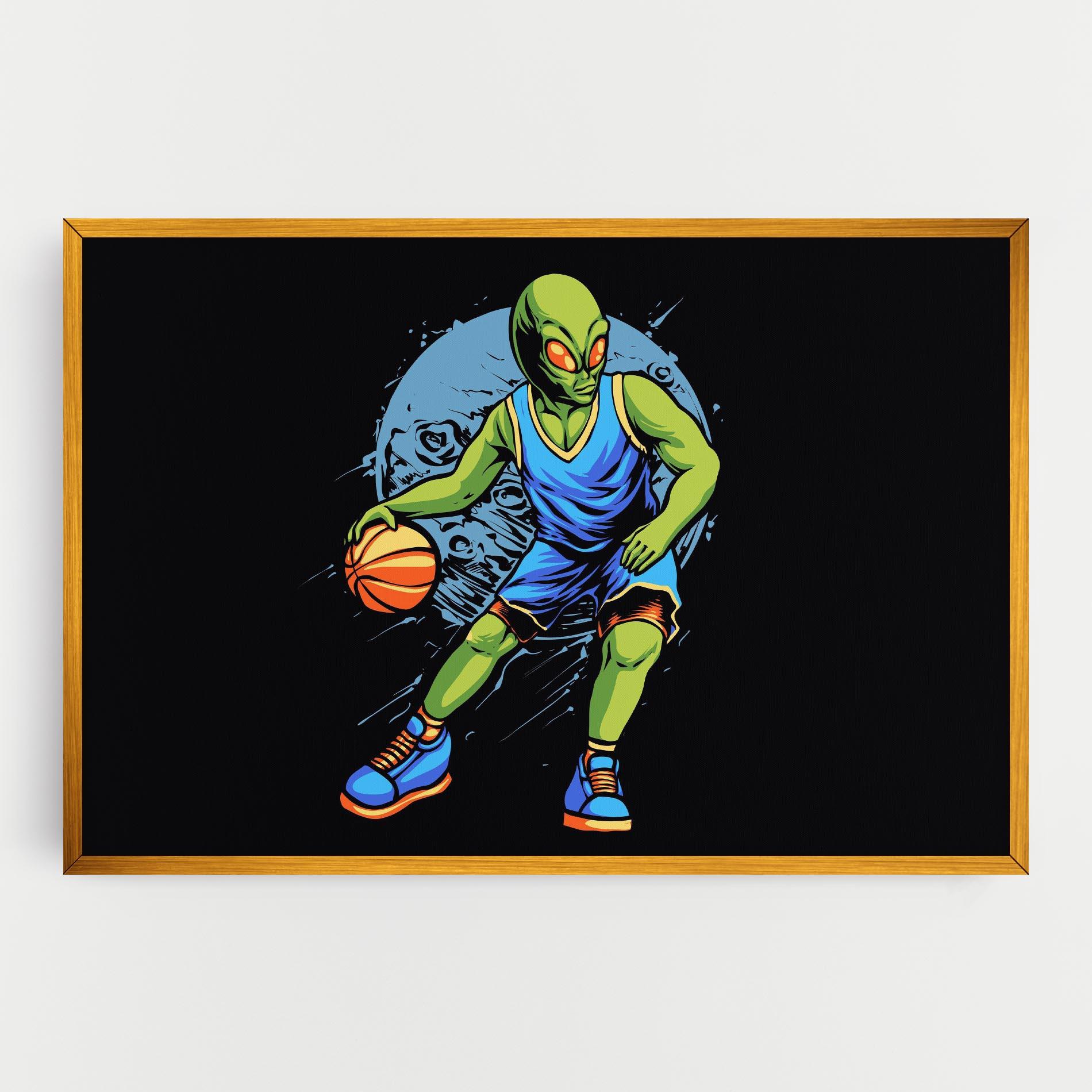Картина на платно Alien Basketball mockup 0