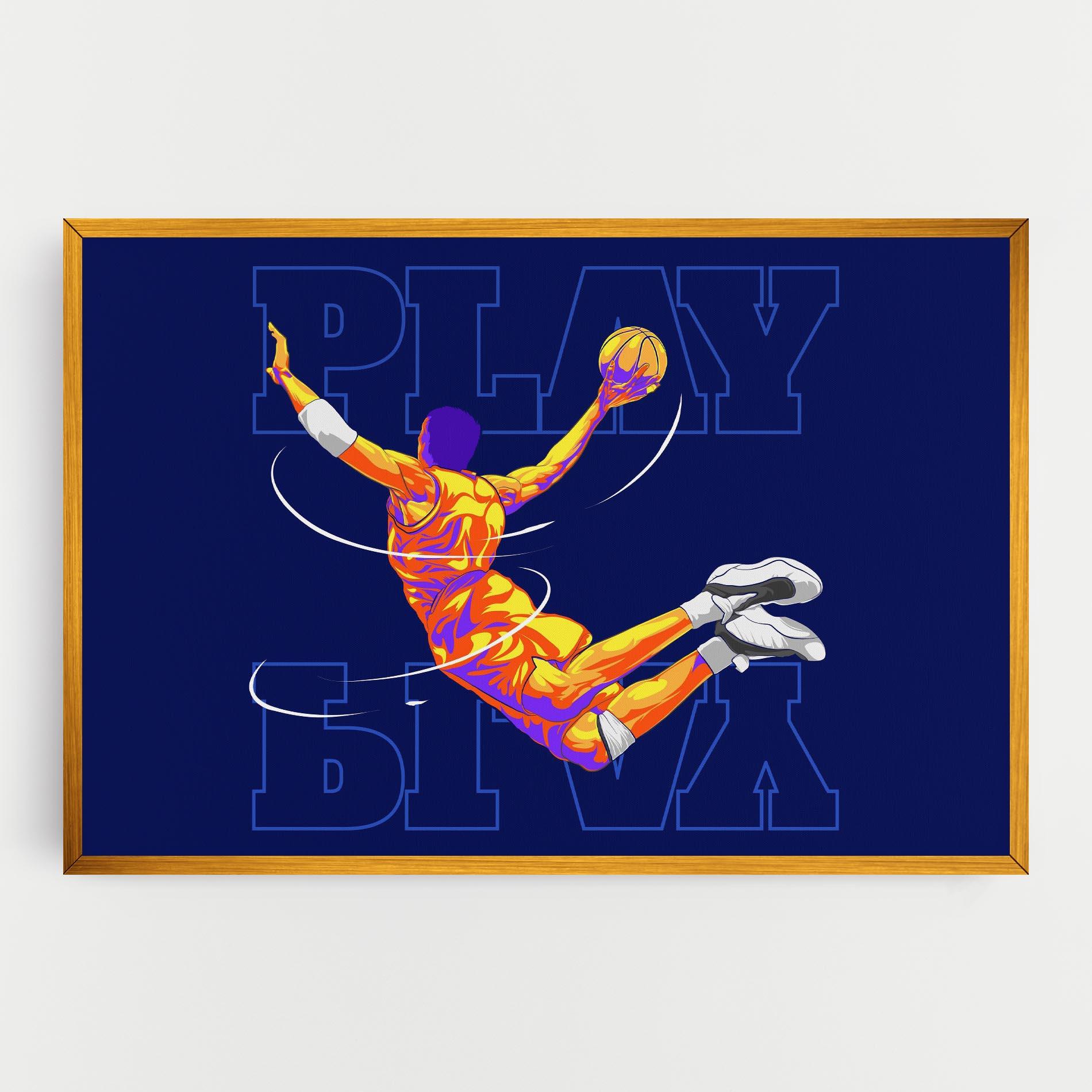 Картина на платно Basketball Blue mockup 0