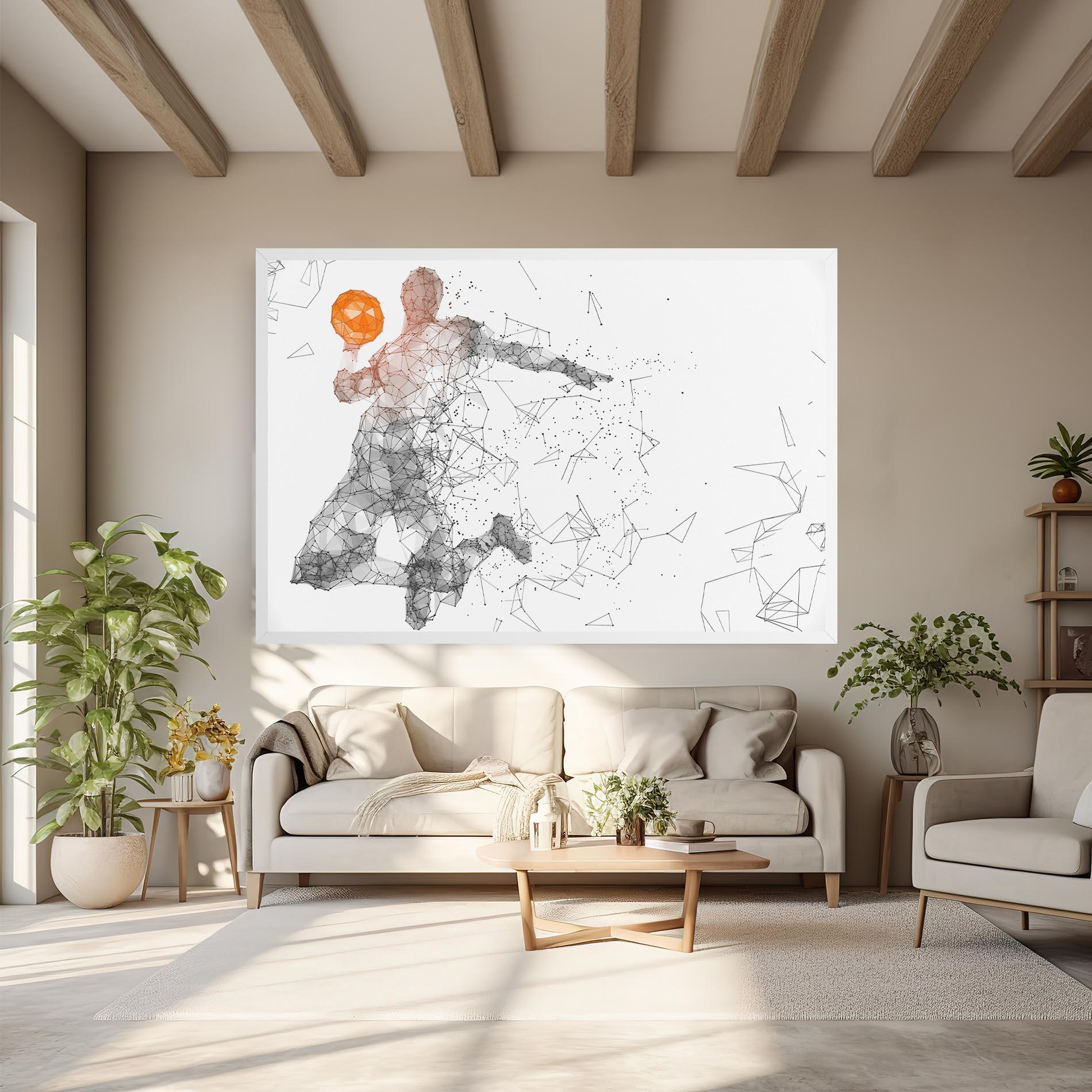 Картина на платно Orange Line Basket mockup 6