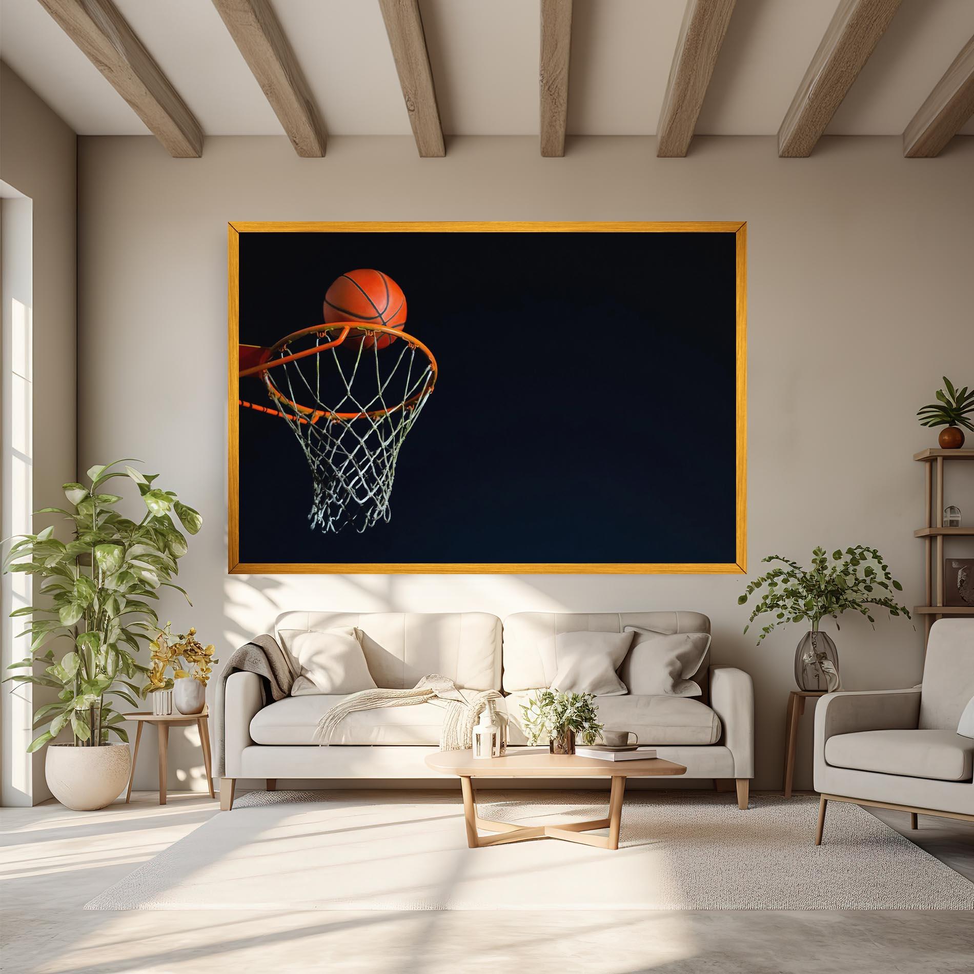 Картина на платно Basketball Hoop On Black mockup 6