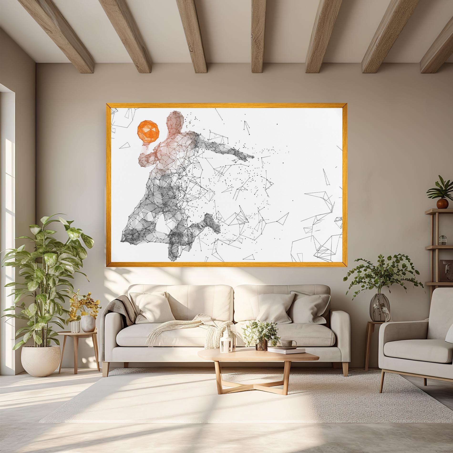 Картина на платно Orange Line Basket mockup 6