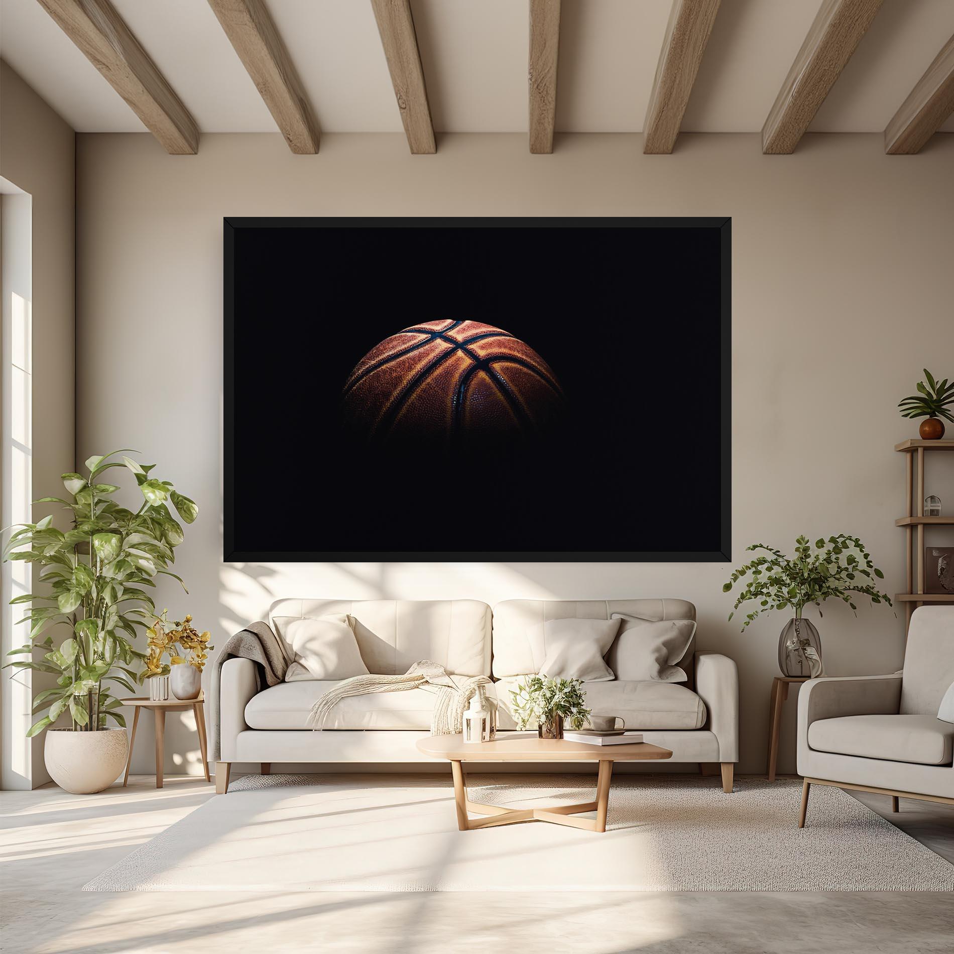 Картина на платно Basketball Ball In Dark mockup 6