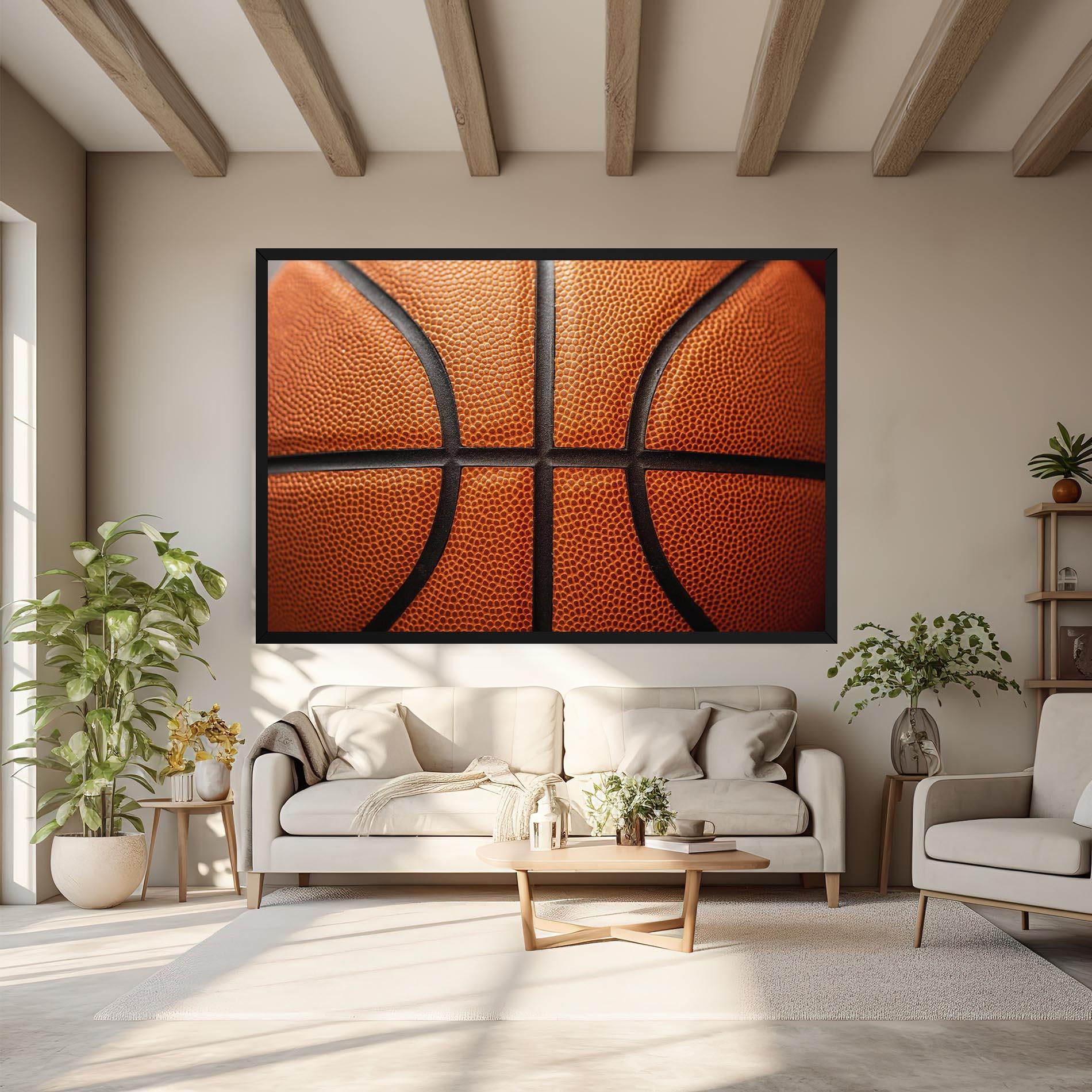 Картина на платно Close Up Leather Basketball mockup 6
