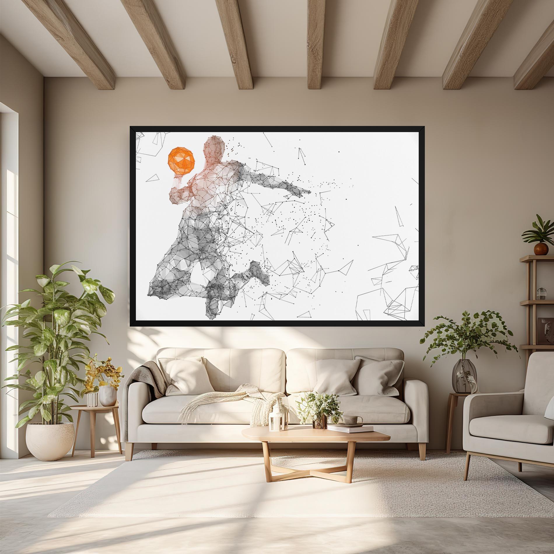 Картина на платно Orange Line Basket mockup 6