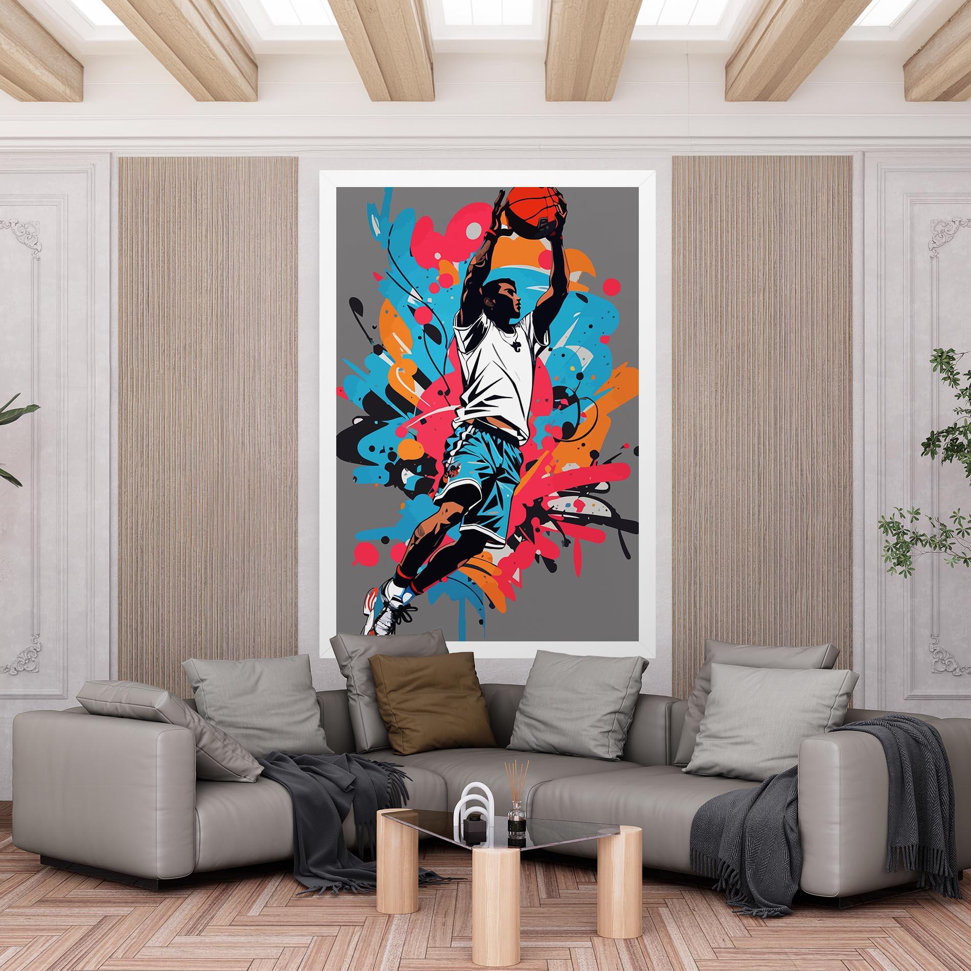 Картина на платно Blue Red Basket mockup 6