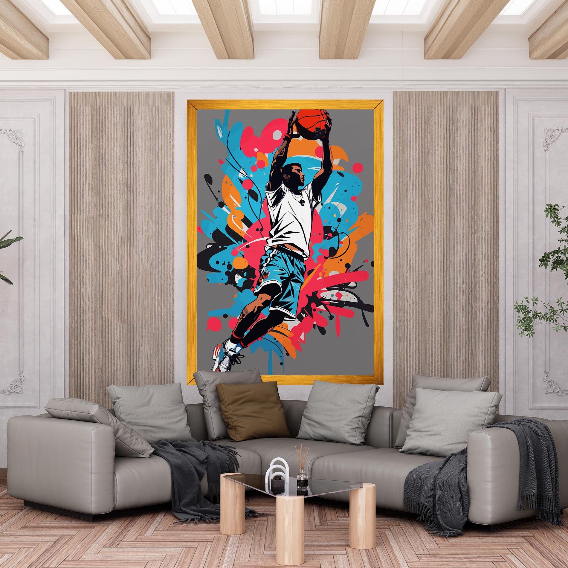 Blue Red Basket mockup 6