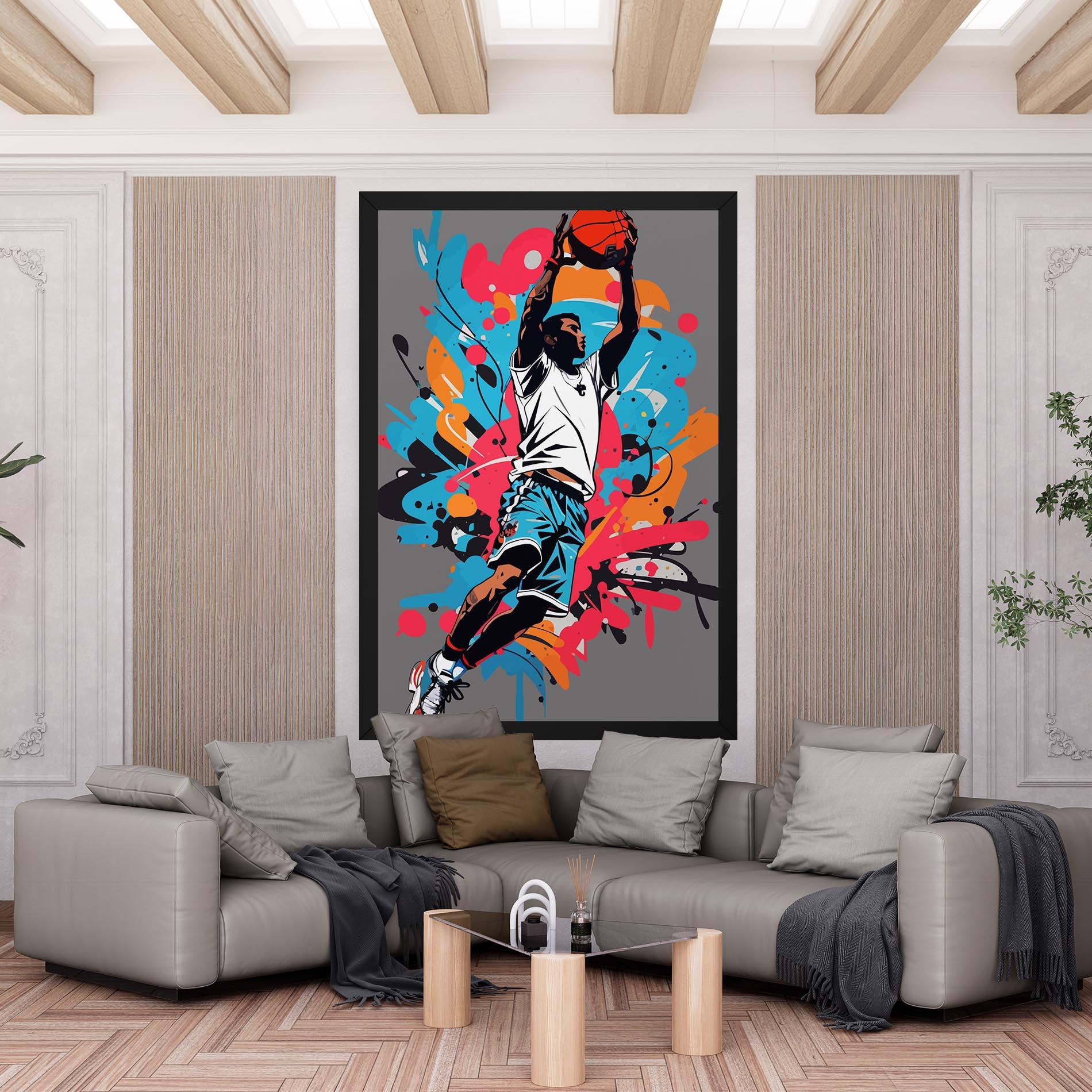 Картина на платно Blue Red Basket mockup 6