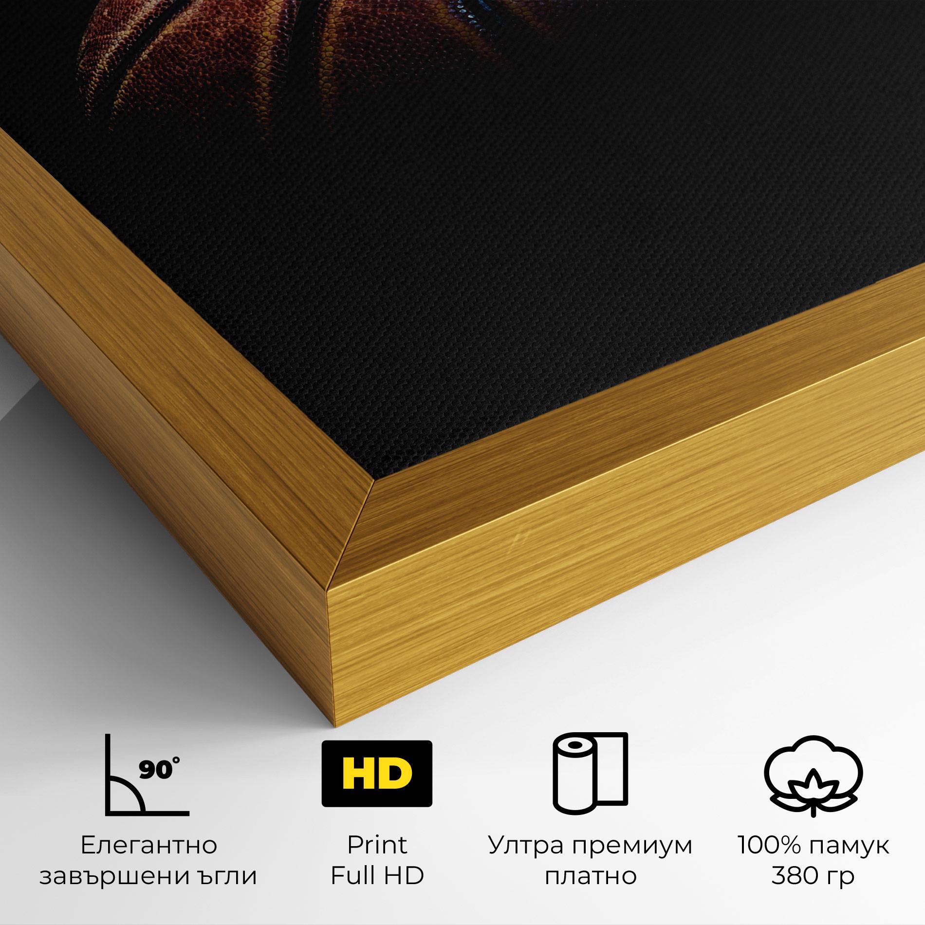 Картина на платно Basketball Ball In Dark mockup 4