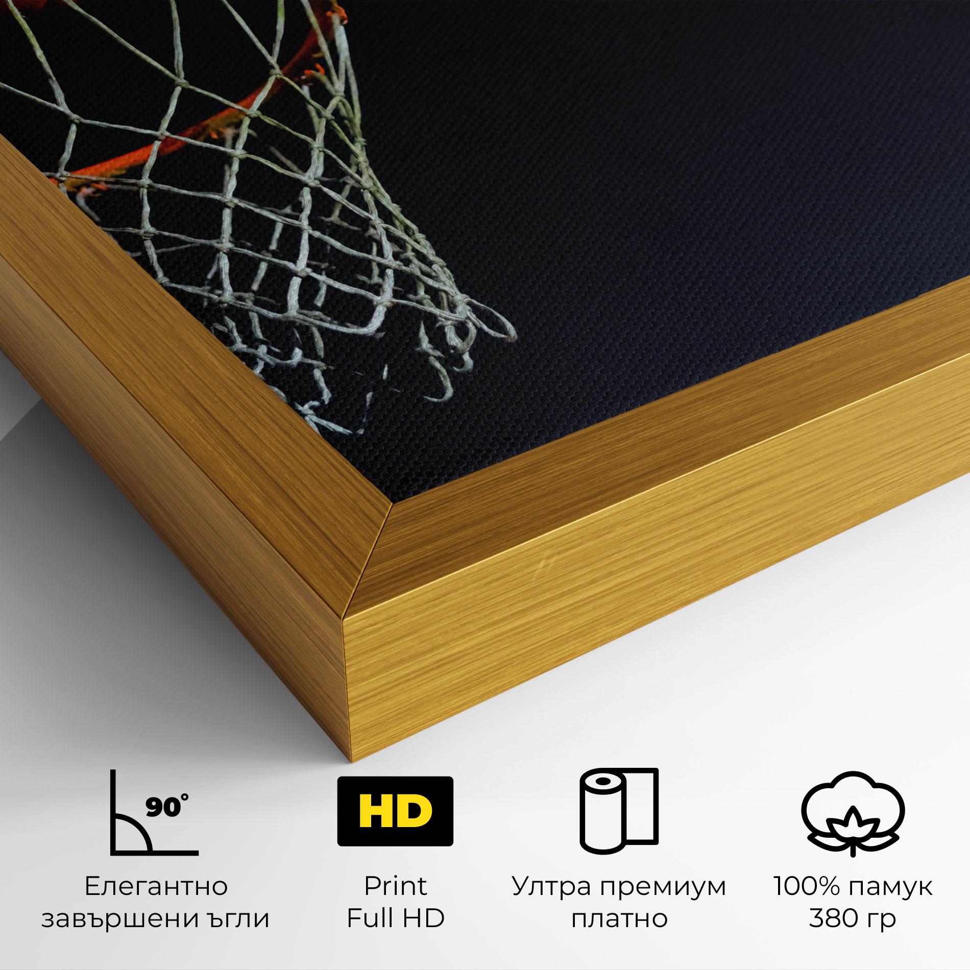 Картина на платно Basketball Hoop On Black mockup 4