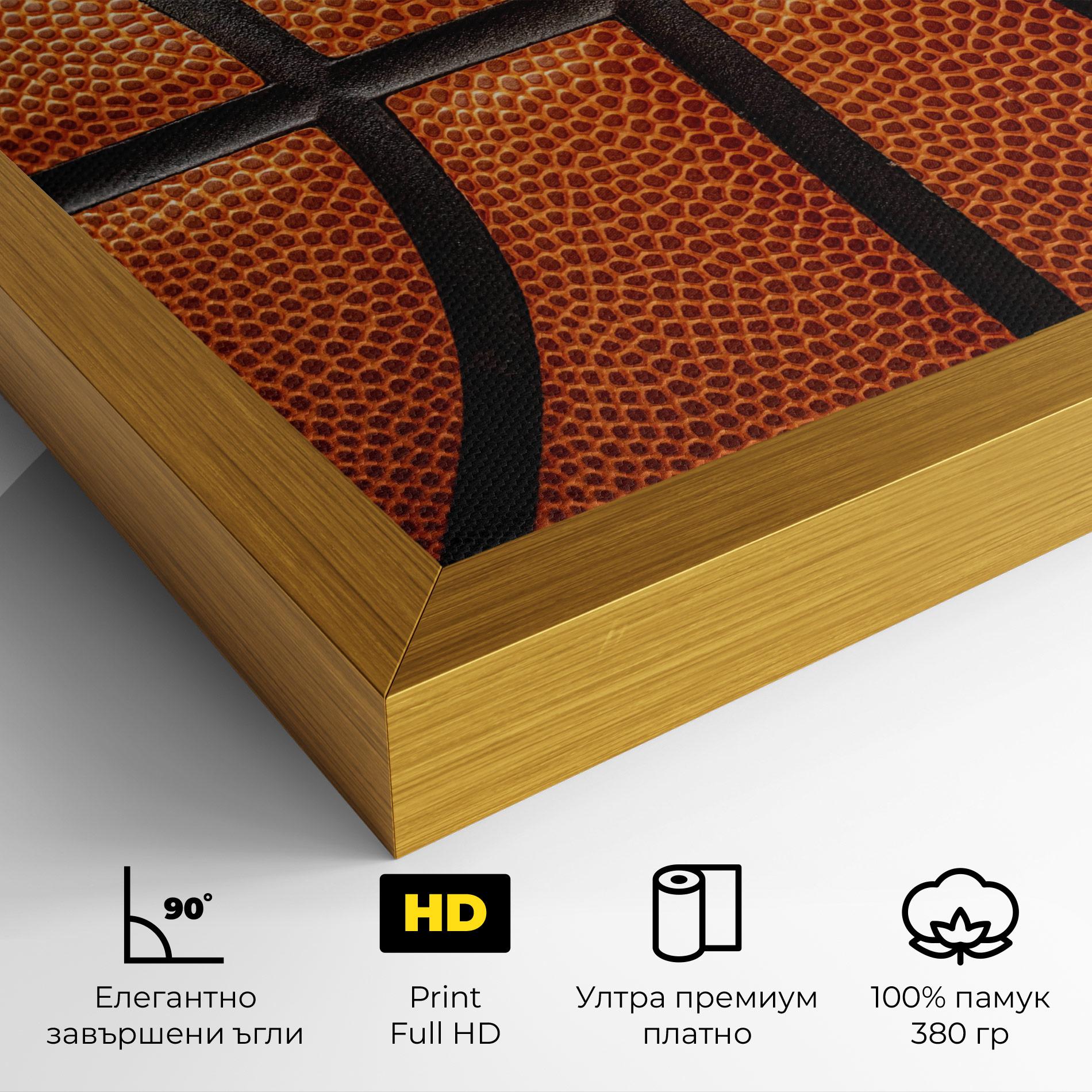 Картина на платно Close Up Leather Basketball mockup 4
