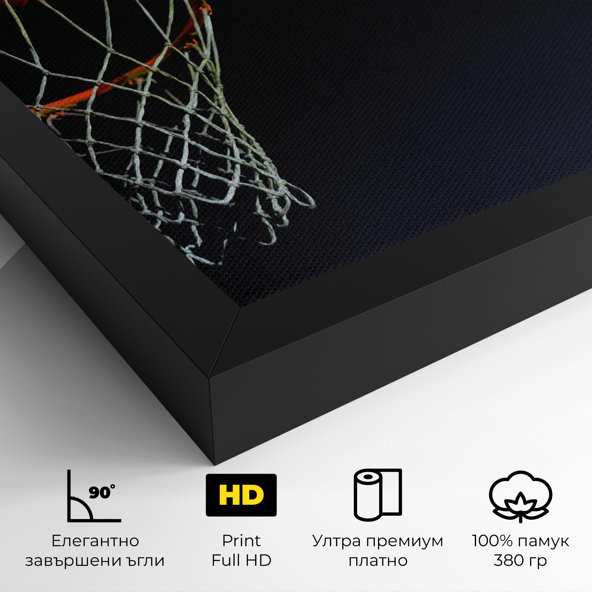 Картина на платно Basketball Hoop On Black mockup 4
