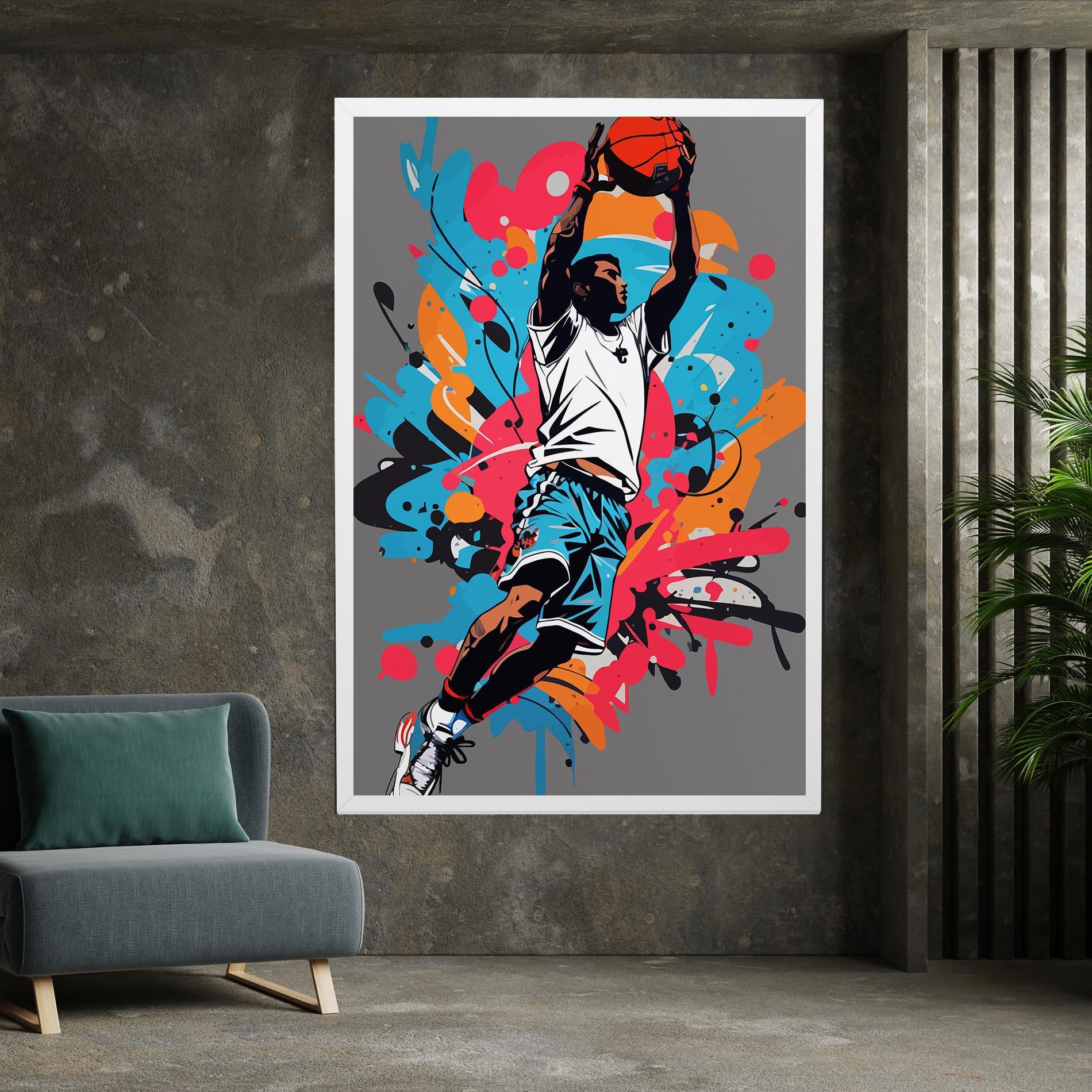 Картина на платно Blue Red Basket mockup 7