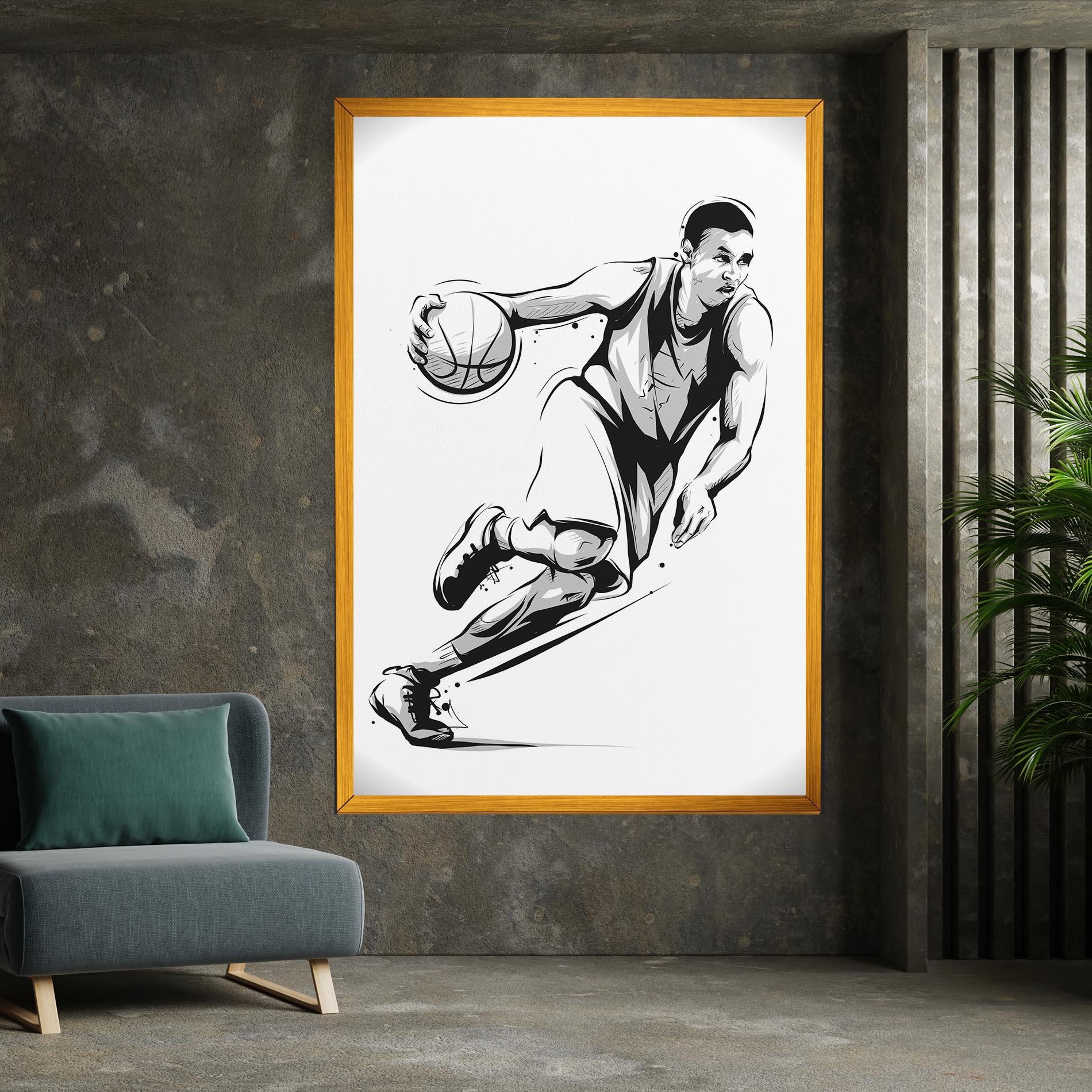 Картина на платно Basketball Player Line mockup 7