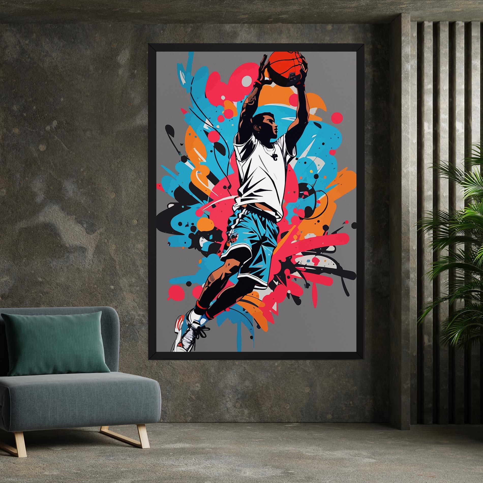 Картина на платно Blue Red Basket mockup 7