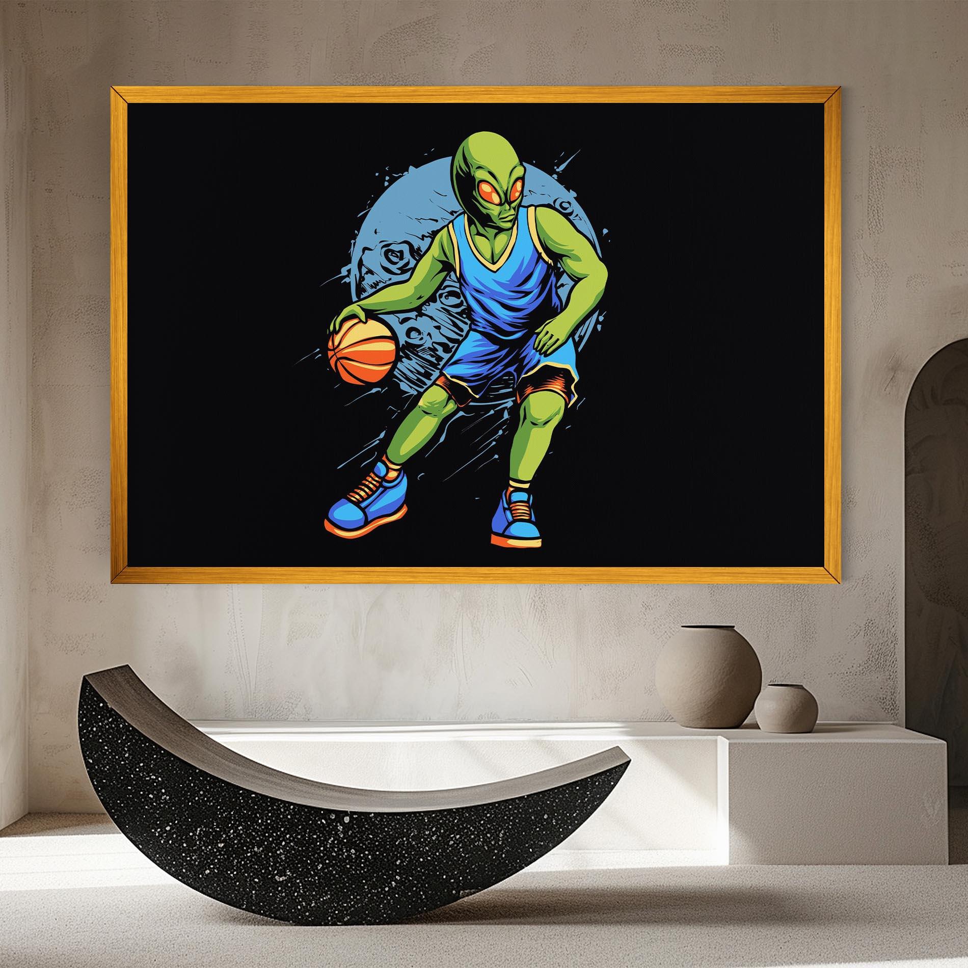 Картина на платно Alien Basketball mockup 8