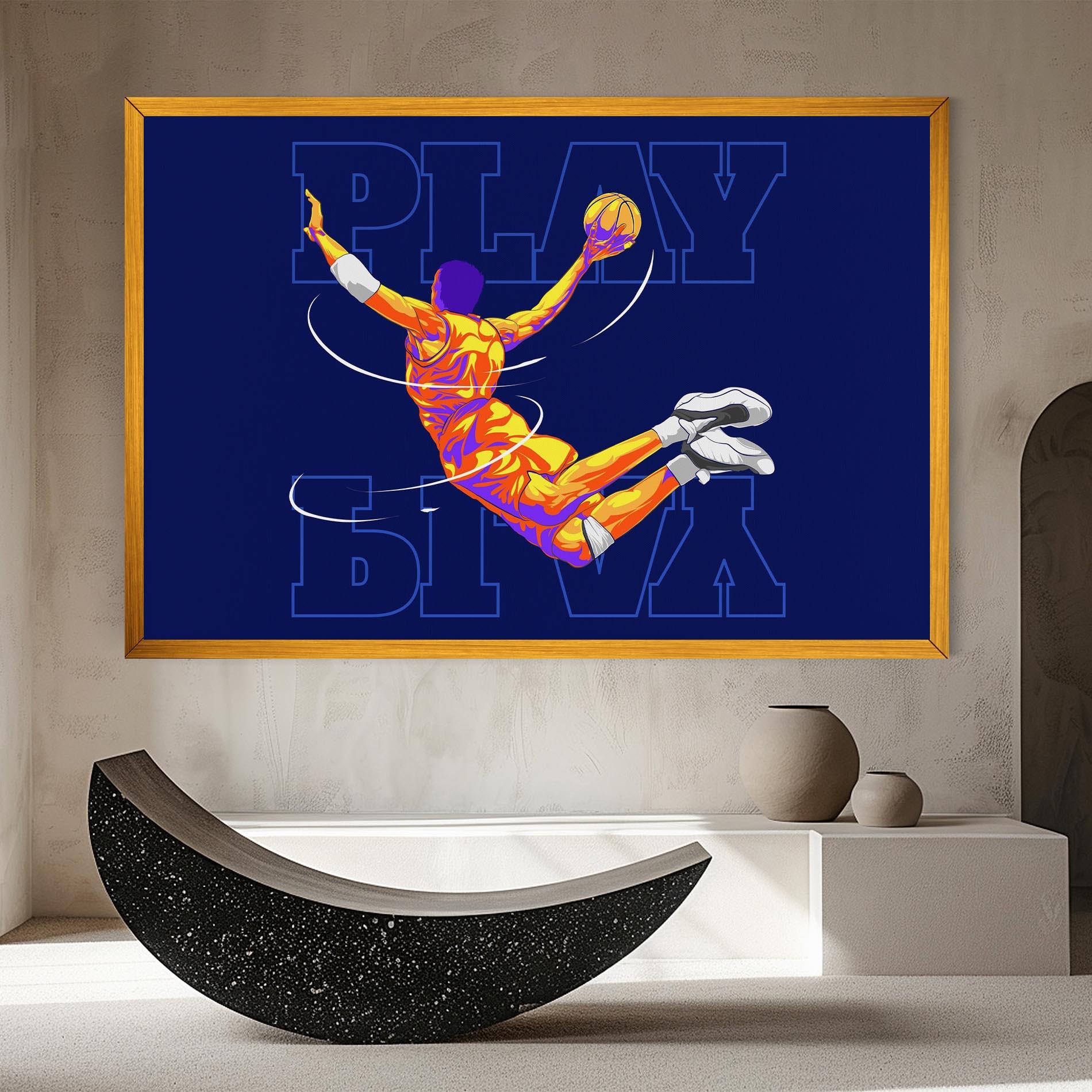 Картина на платно Basketball Blue mockup 8