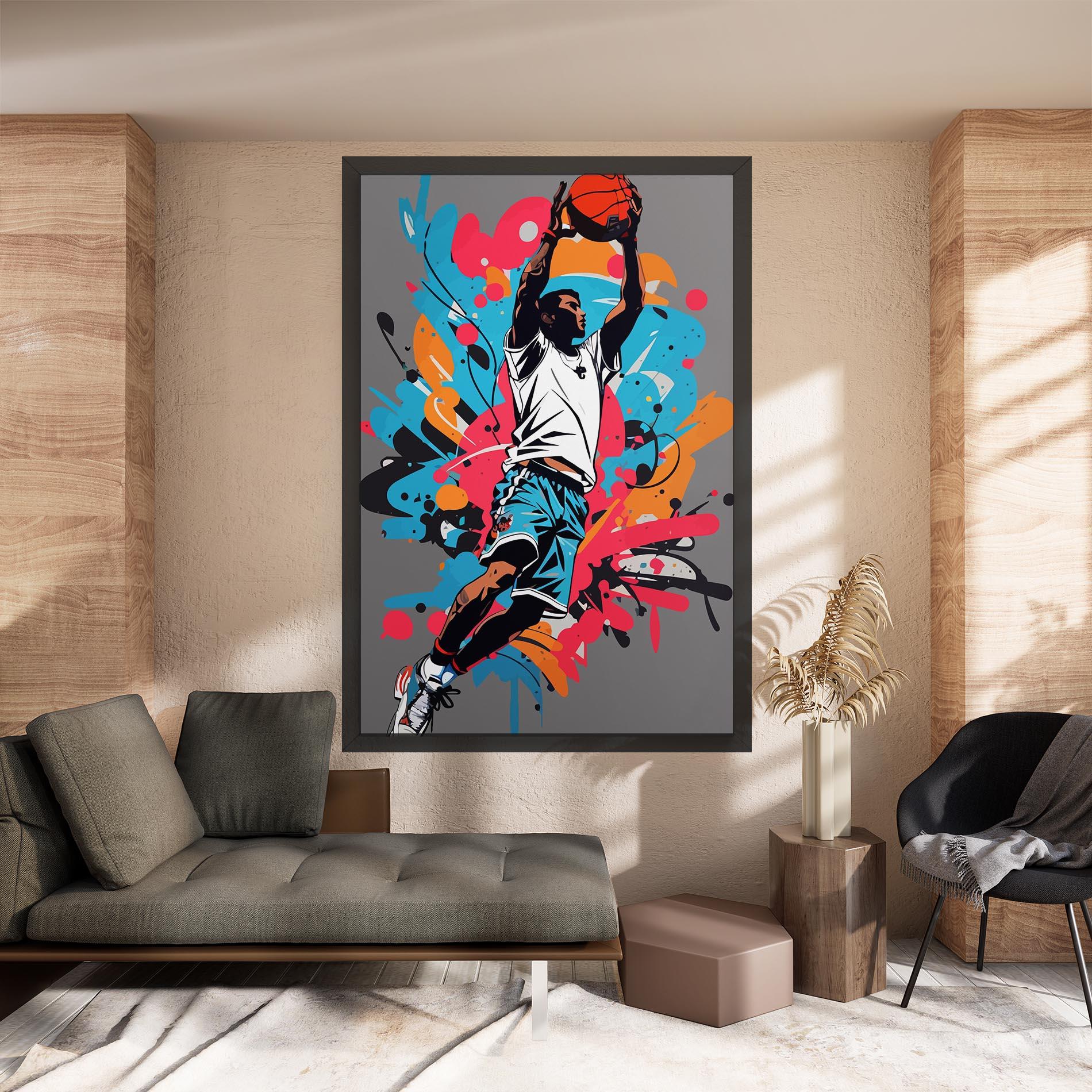 Картина на платно Blue Red Basket mockup 8