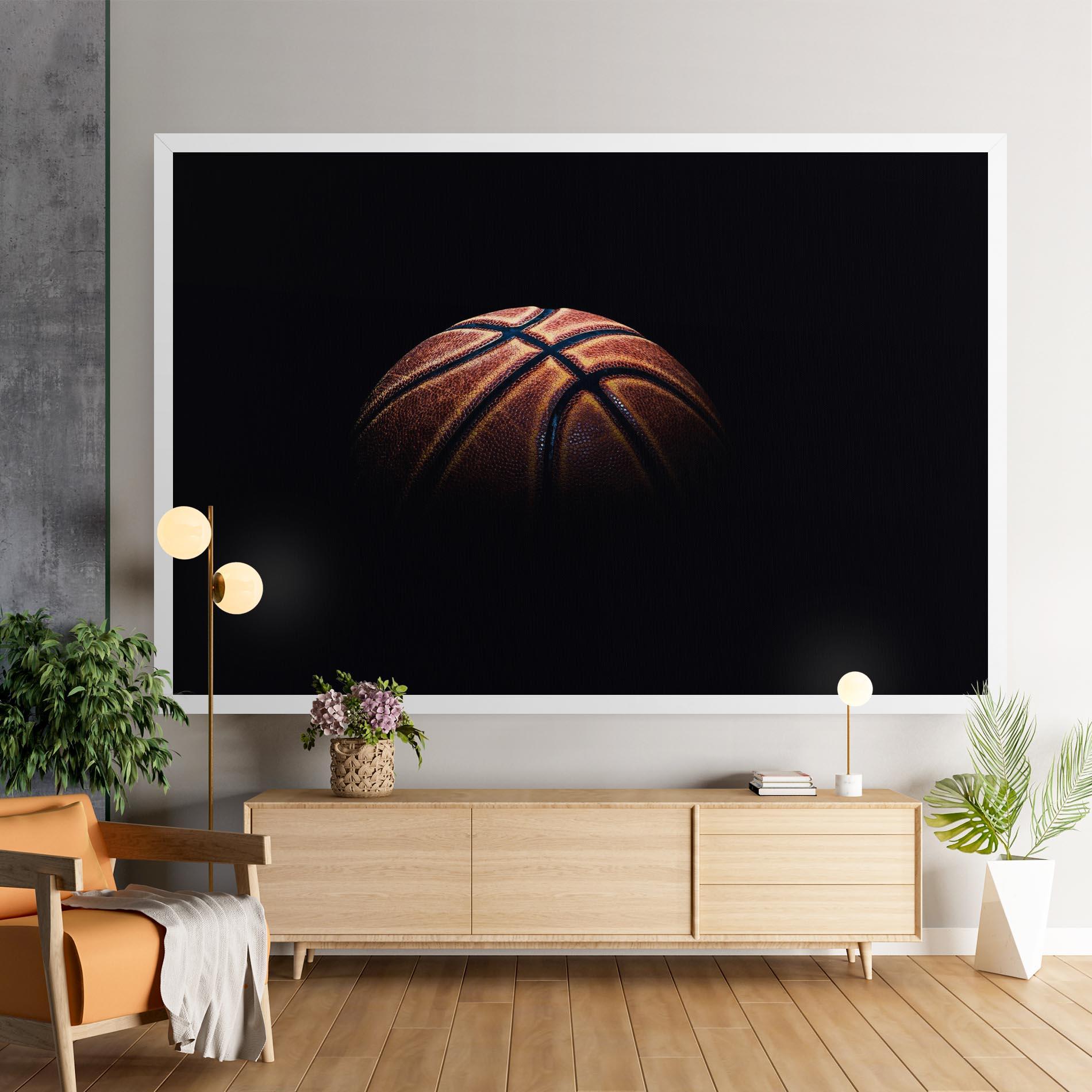 Картина на платно Basketball Ball In Dark mockup 9