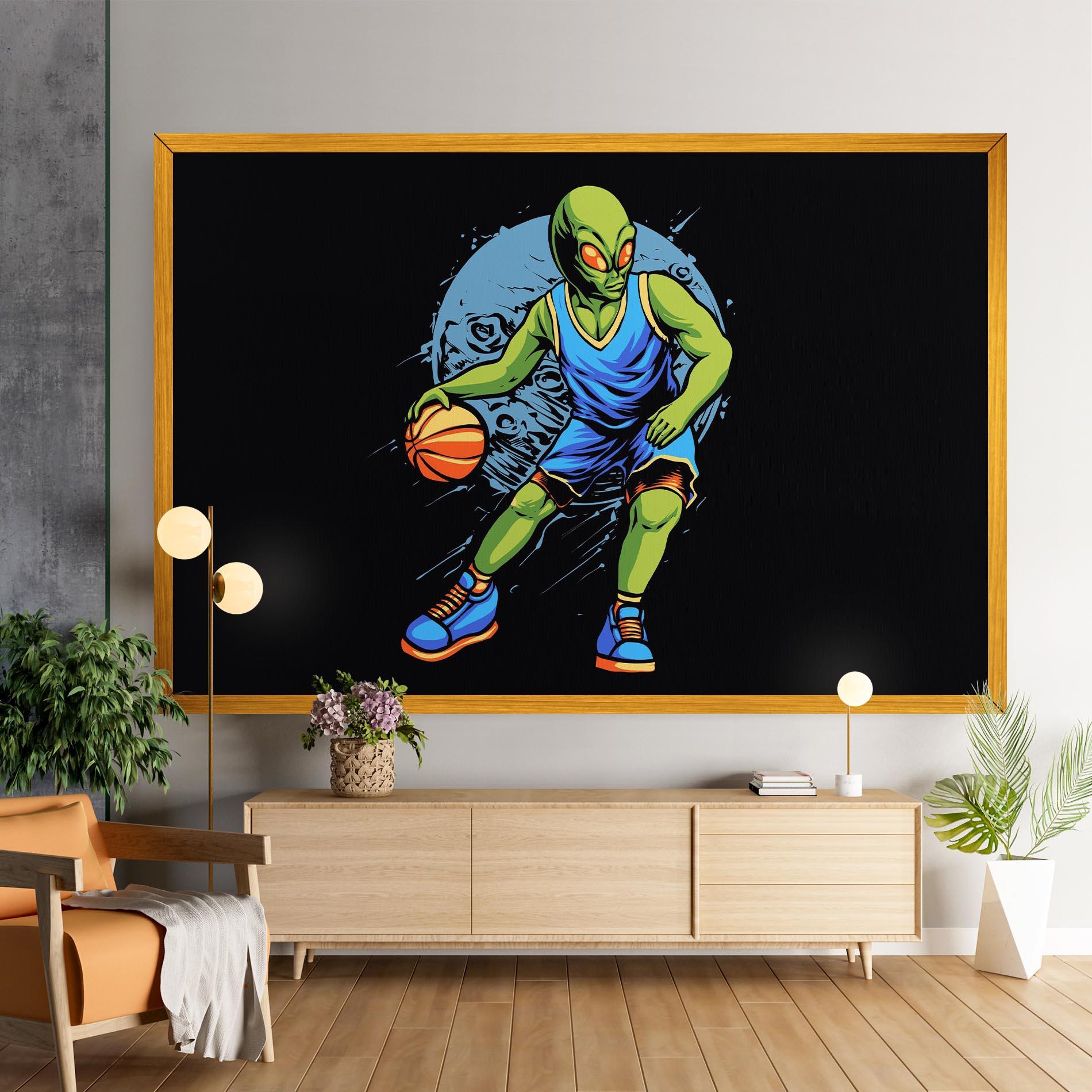 Картина на платно Alien Basketball mockup 9