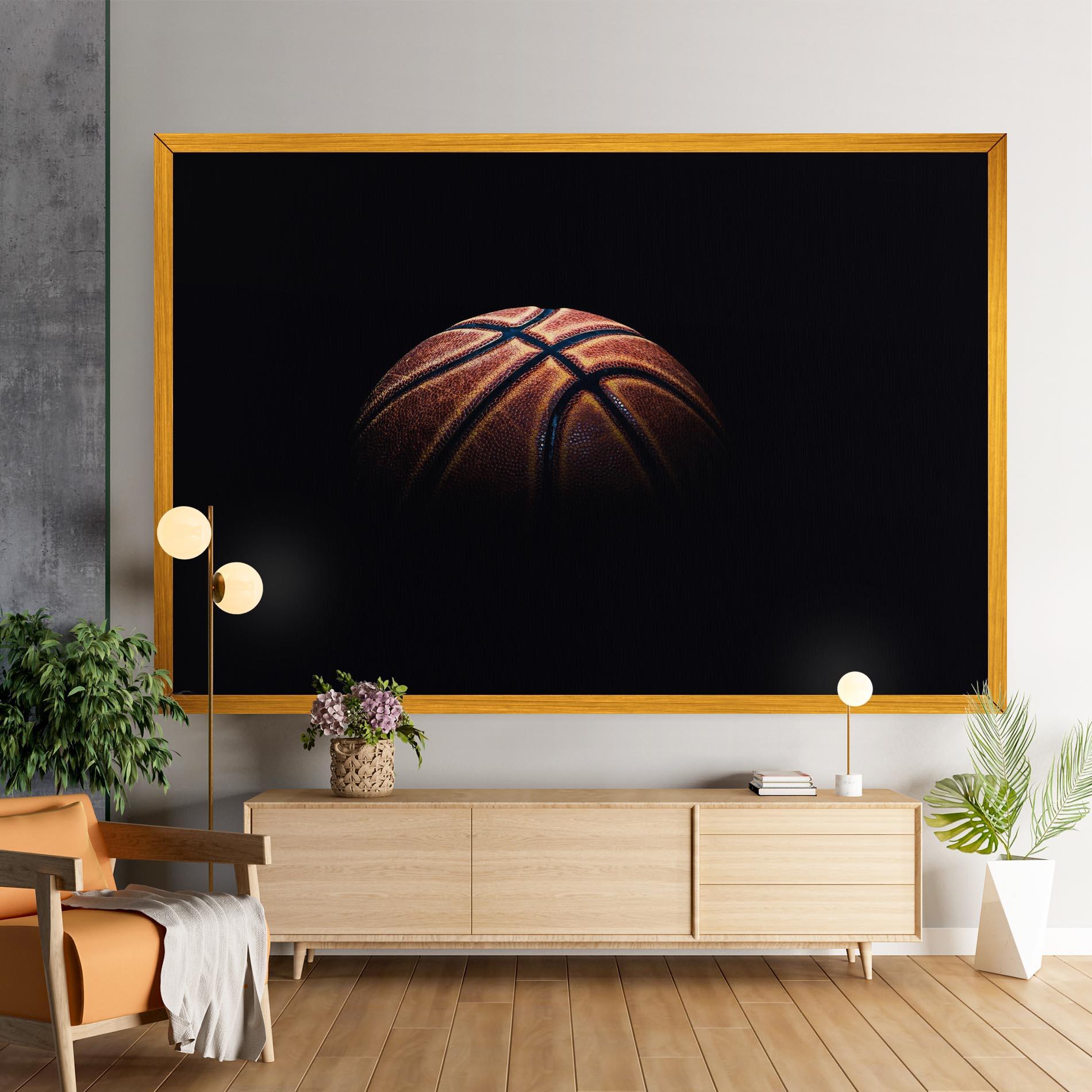 Картина на платно Basketball Ball In Dark mockup 9