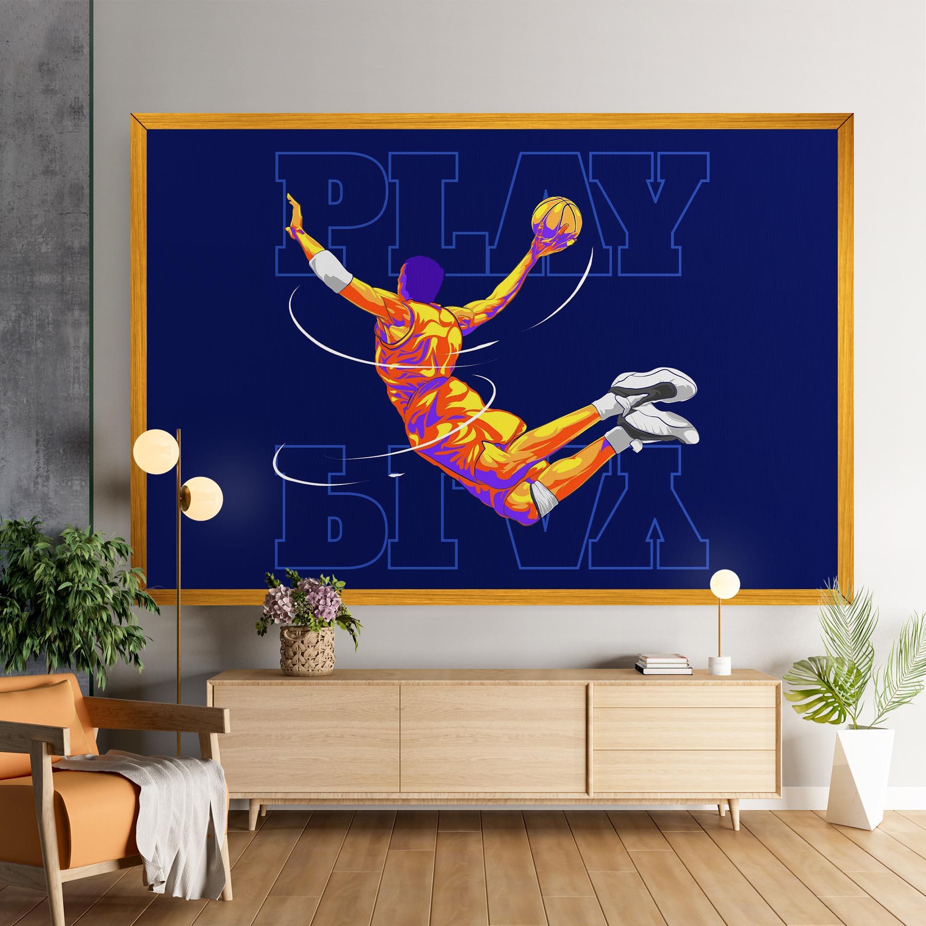 Картина на платно Basketball Blue mockup 9