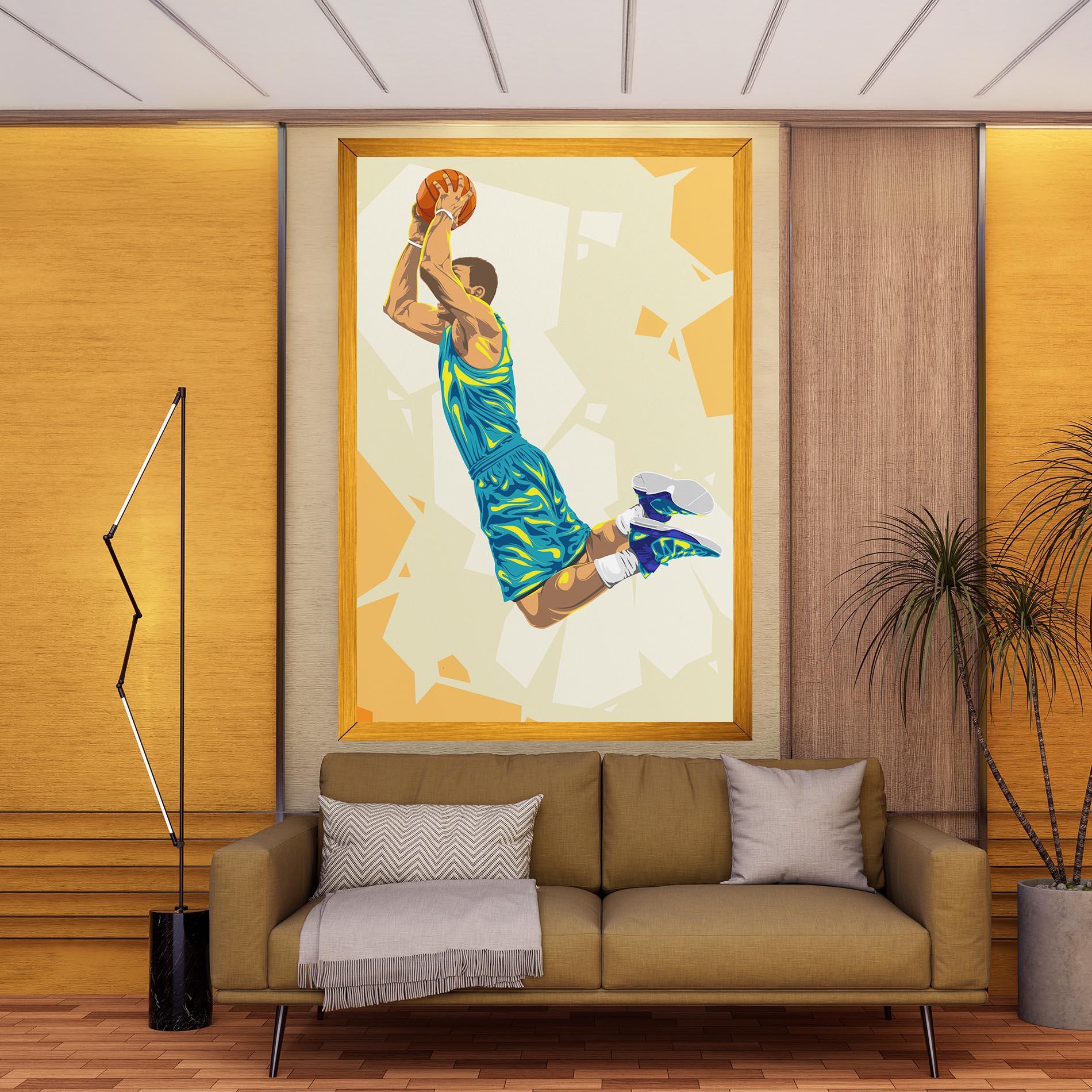 Картина на платно Basketball Dunk Pose mockup 9
