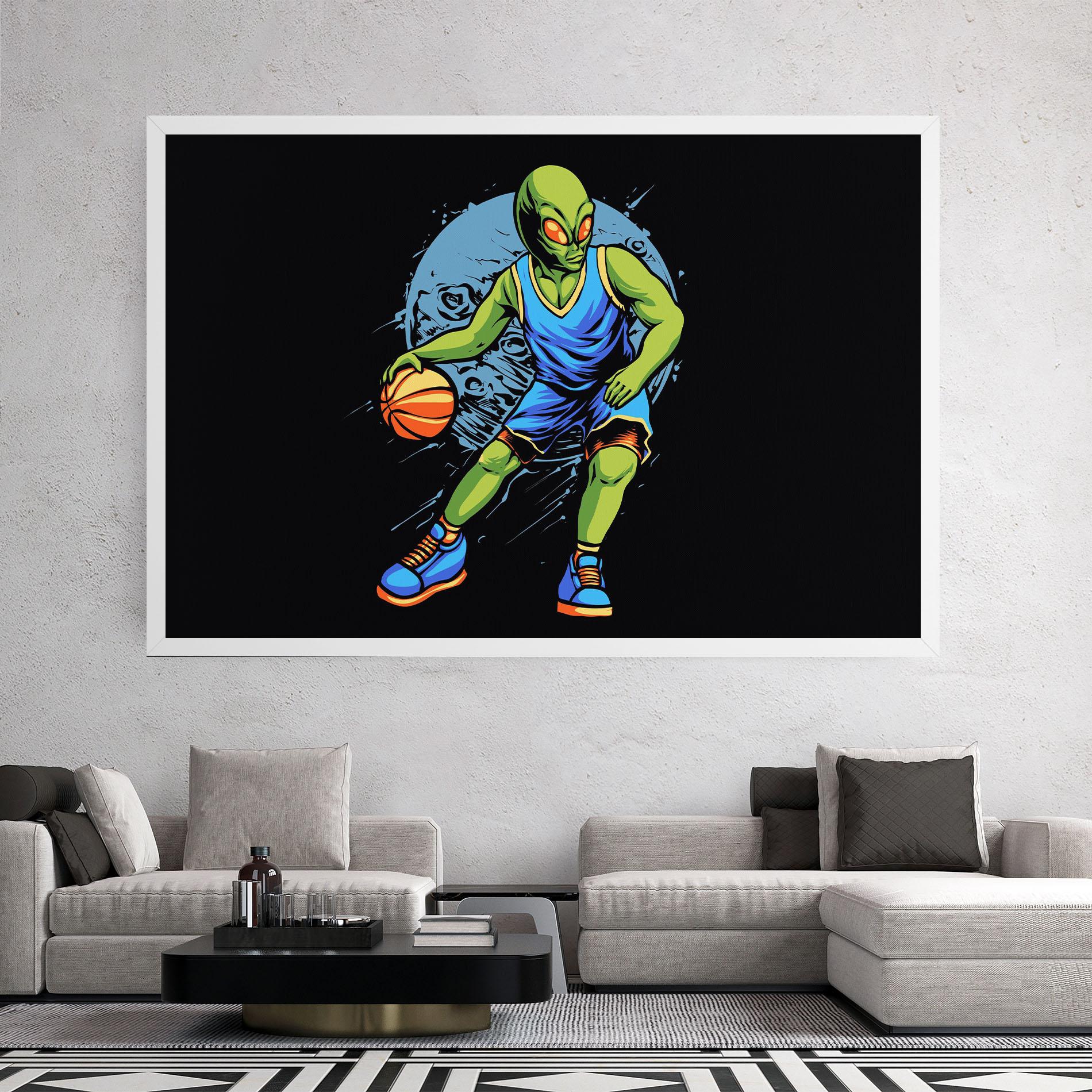 Картина на платно Alien Basketball mockup 2