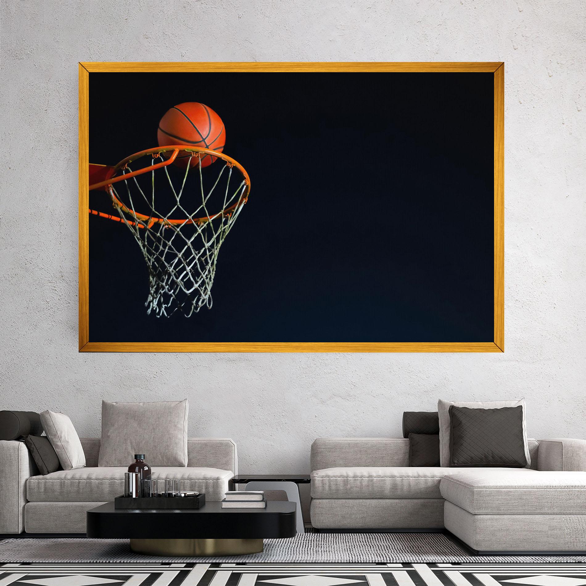 Картина на платно Basketball Hoop On Black mockup 2